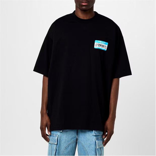 Vetements o1g2r1mq0824 Name Badge T-Shirts in Black Size US L / EU 52-54 / 3 - 3 Thumbnail