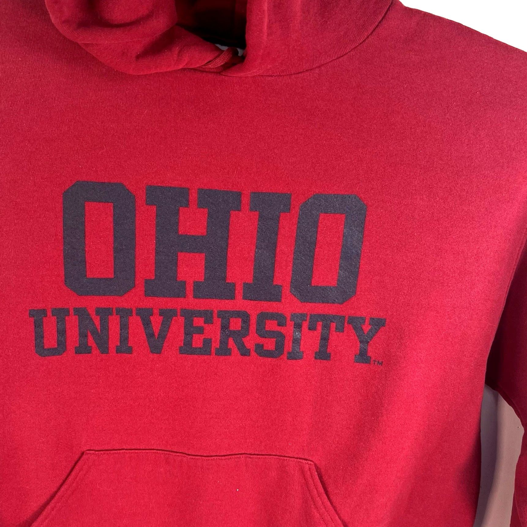 Vintage VINTAGE Russell Ohio State University Hoodie Mens L Red University Graphic Print Hooded Pullover Winter Football 50 in Chest Mens Size US L / EU 52-54 / 3 - 4 Thumbnail