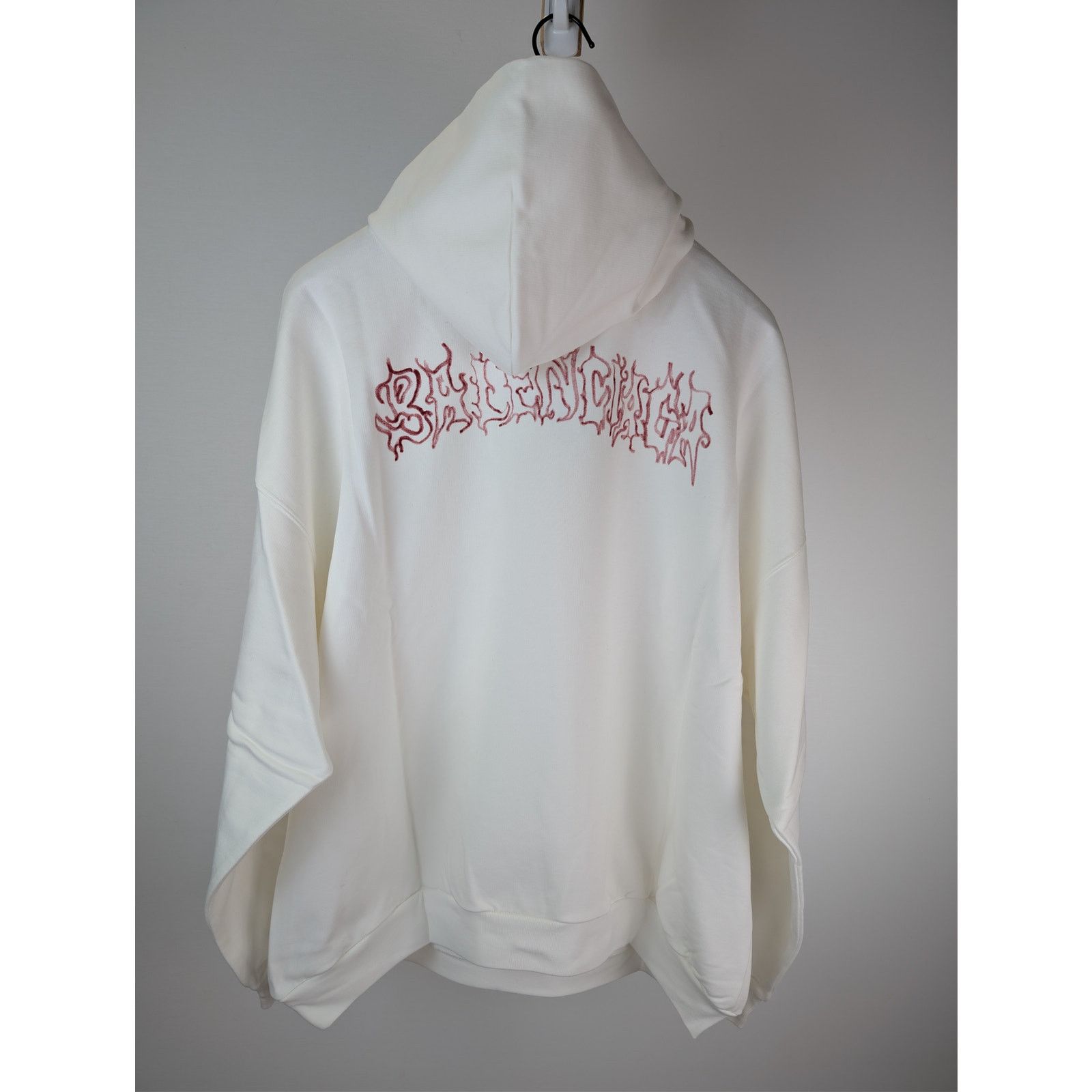 Balenciaga o1rshd1 Large Fit Hoodie in White / Red Size US L / EU 52-54 / 3 - 16 Thumbnail