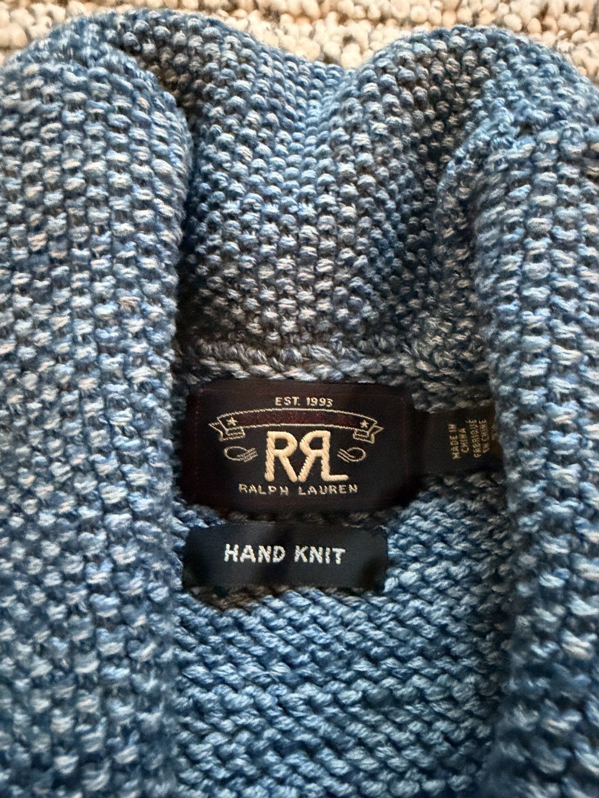 RRL Ralph Lauren RRL Shawl Sweater Anchor Hand-Knit Nautical Cardigan Size US S / EU 44-46 / 1 - 3 Thumbnail
