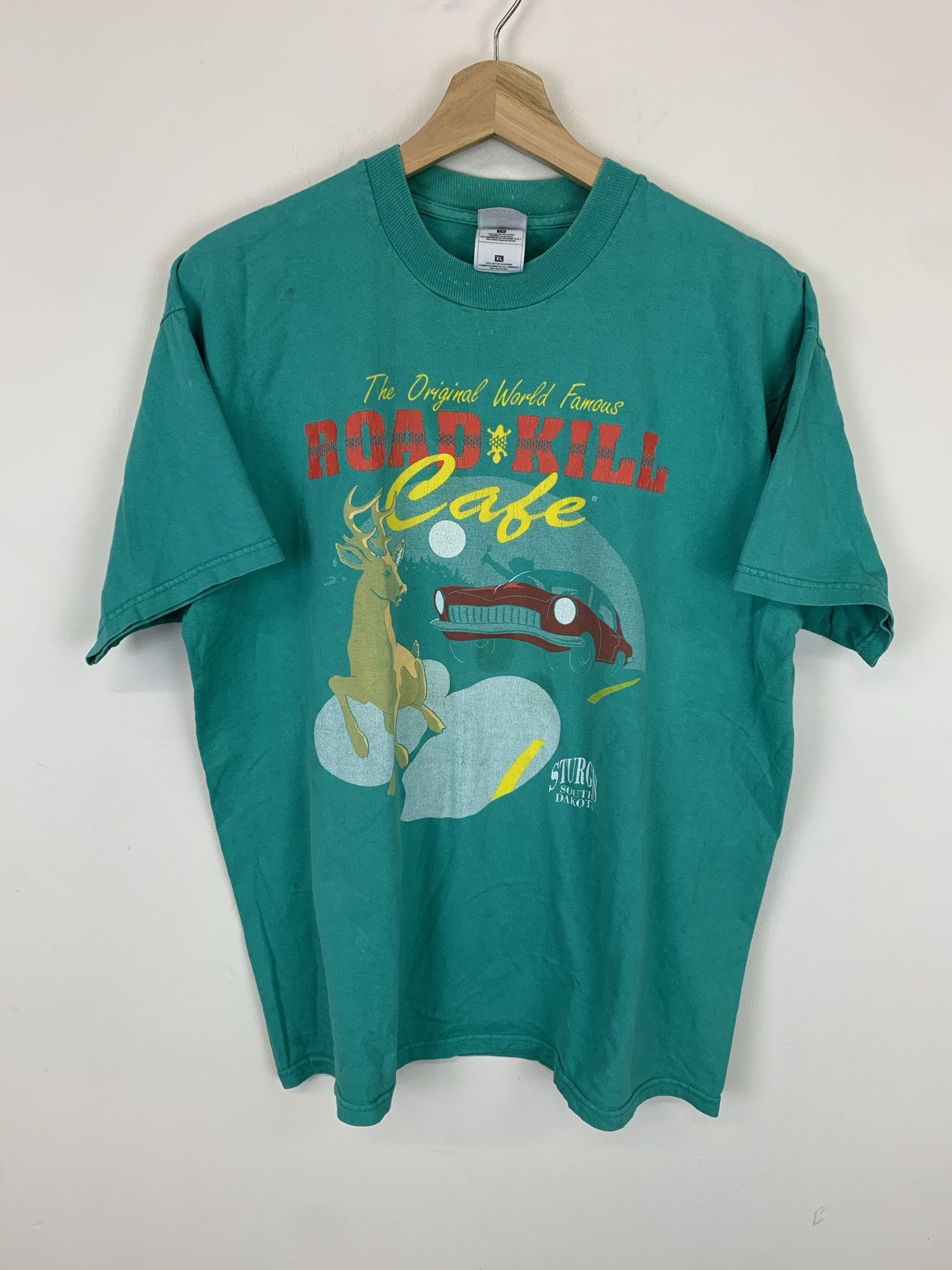 Vintage Roadkill Cafe From Your Grill to Ours Sturgis SD 90s Tee Size XL