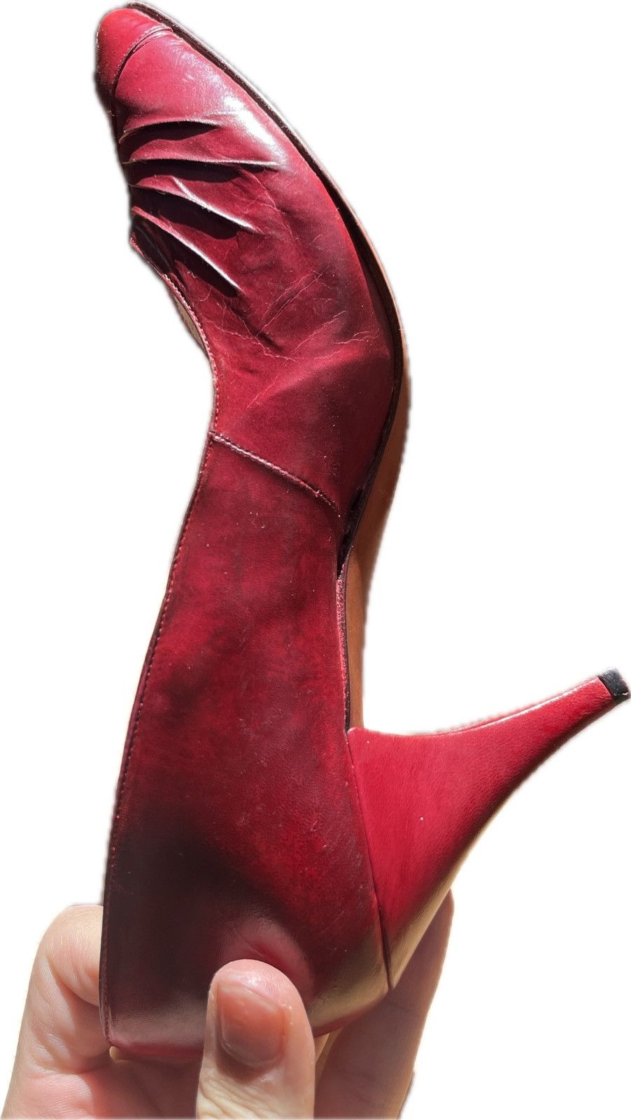 Dior Vintage red leather Dior heels Size US 5.5 / IT 35.5 - 5 Thumbnail