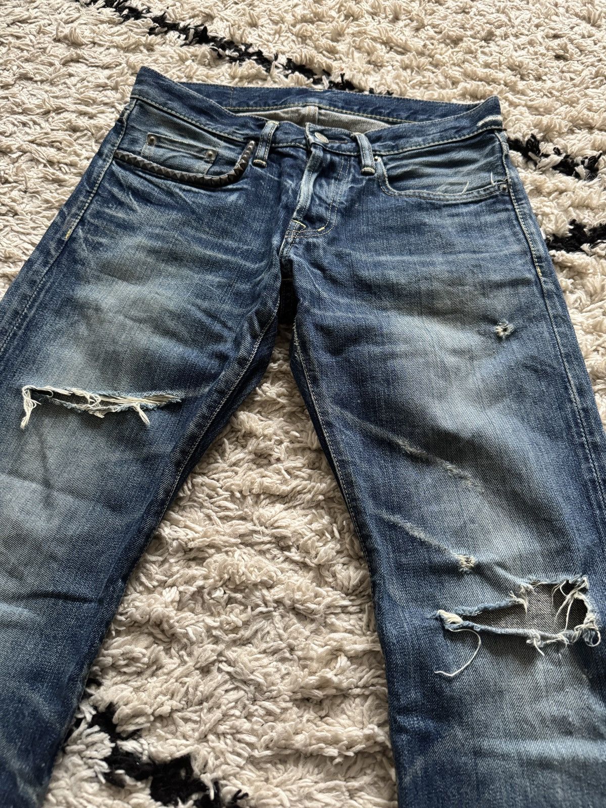 Hysteric Glamour Vintage Hysteric Glamour Faded Blue Wash Distress Jeans Size US 28 / EU 44 - 3 Thumbnail