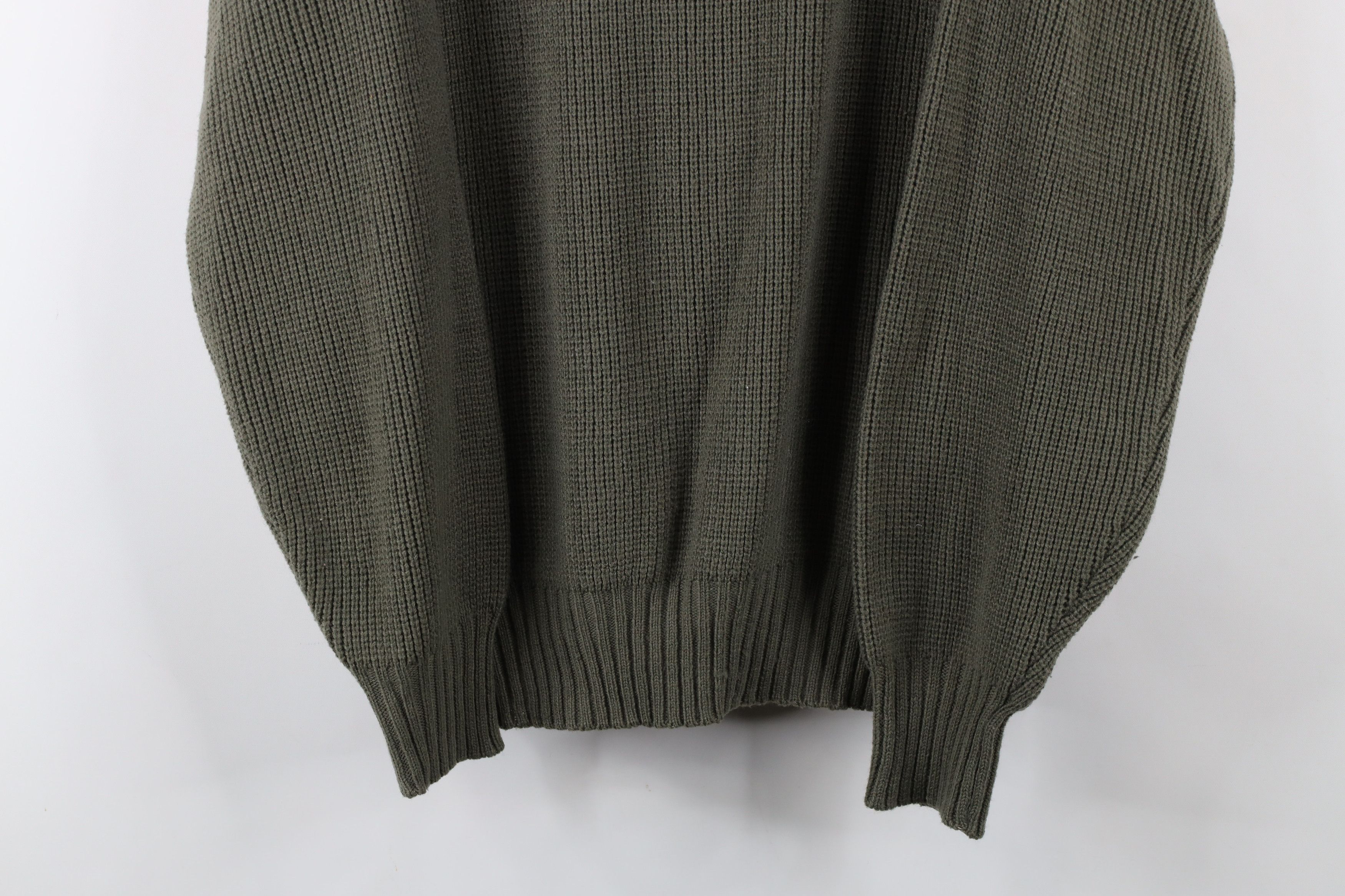 Vintage Vintage 90s Streetwear Ribbed Knit Crewneck Sweater Green Size US L / EU 52-54 / 3 - 3 Thumbnail