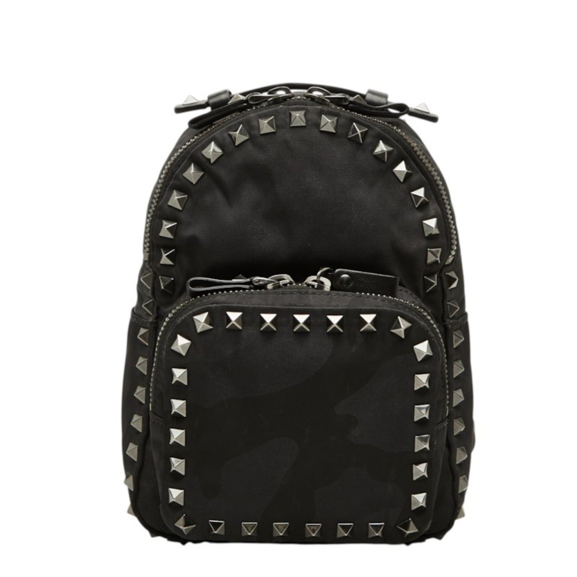 Valentino Valentino Rockstud Camouflage Backpack, Black Leather, Women's Size ONE SIZE - 1 Thumbnail