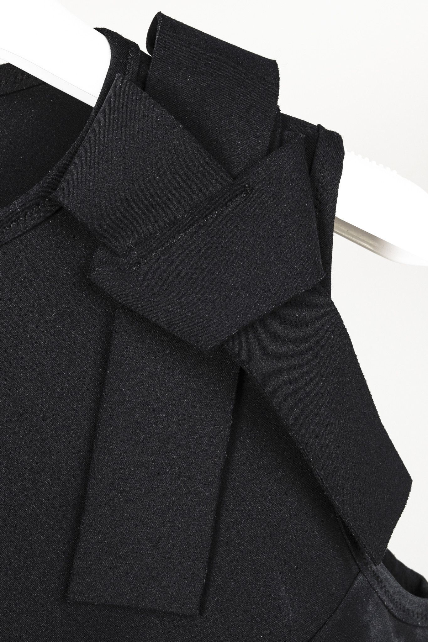 Marie Saint Pierre Marie Saint Pierre Black Neoprene Bow Mini Dress Size L / US 10 / IT 46 - 5 Thumbnail