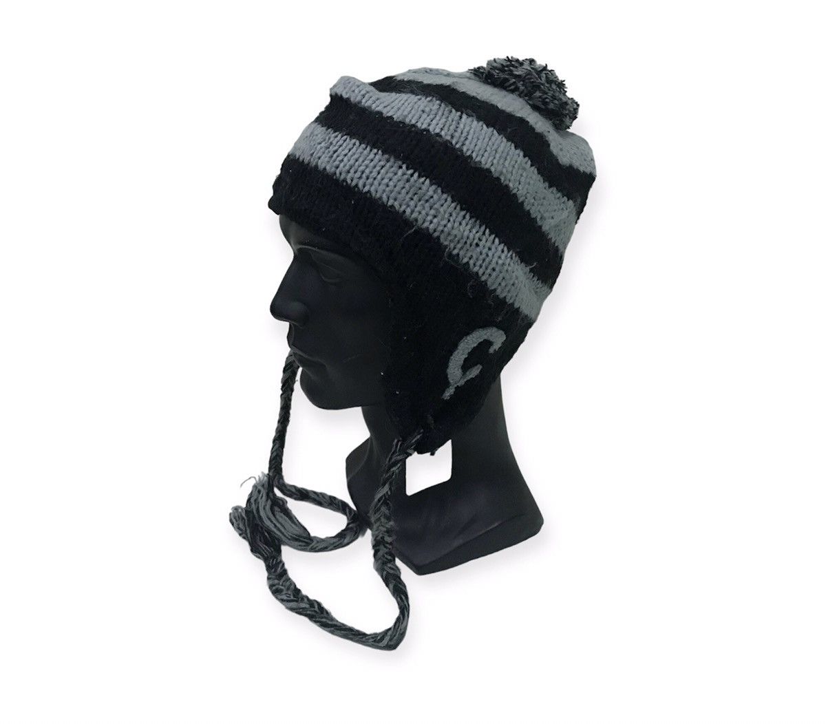 image of Comme Ca Ism Earflap Beanie Hat in Black, Men's