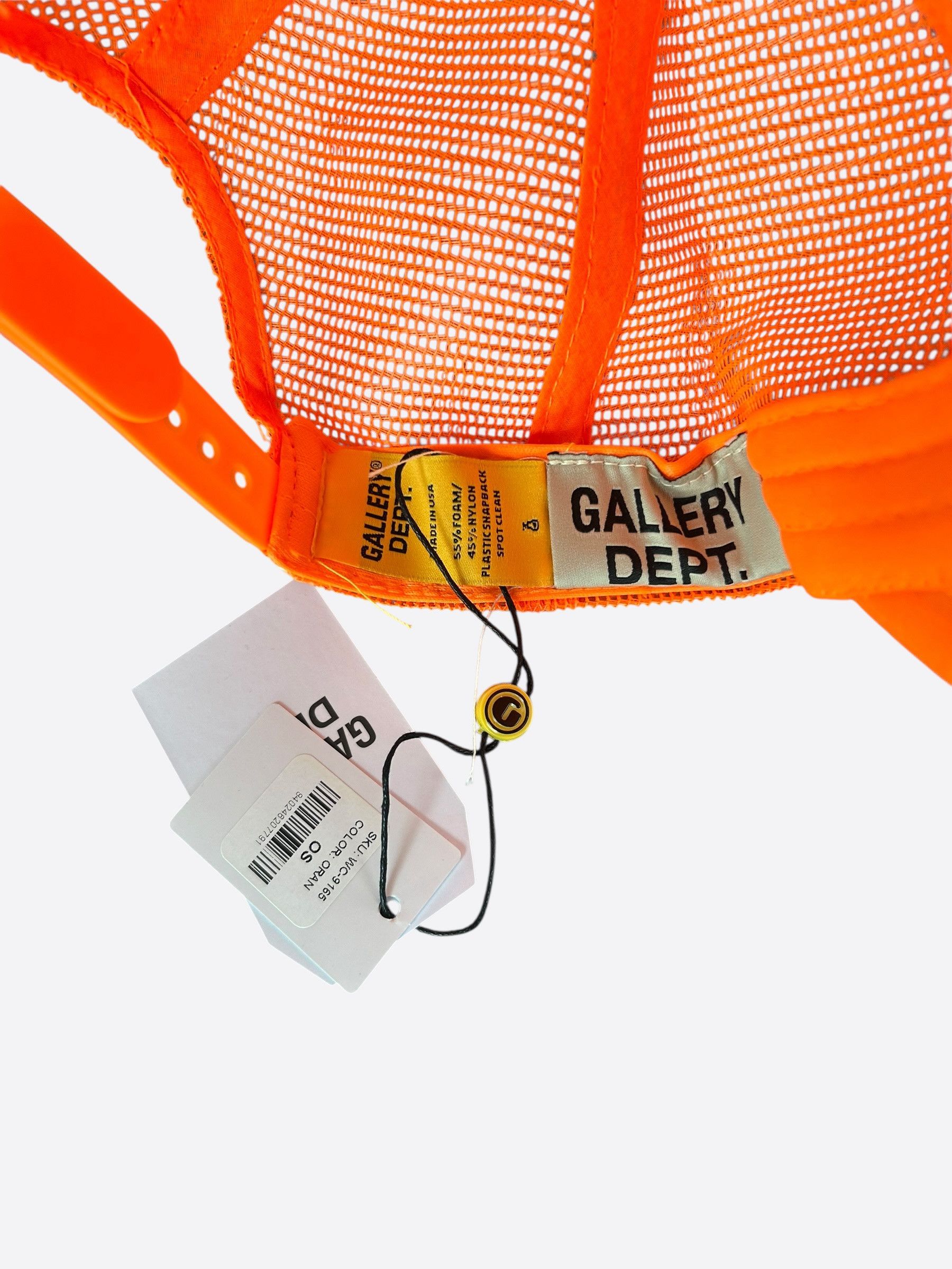 Gallery Dept. Gallery Dept Orange & Black Workshop Logo Trucker Hat Size ONE SIZE - 5 Thumbnail