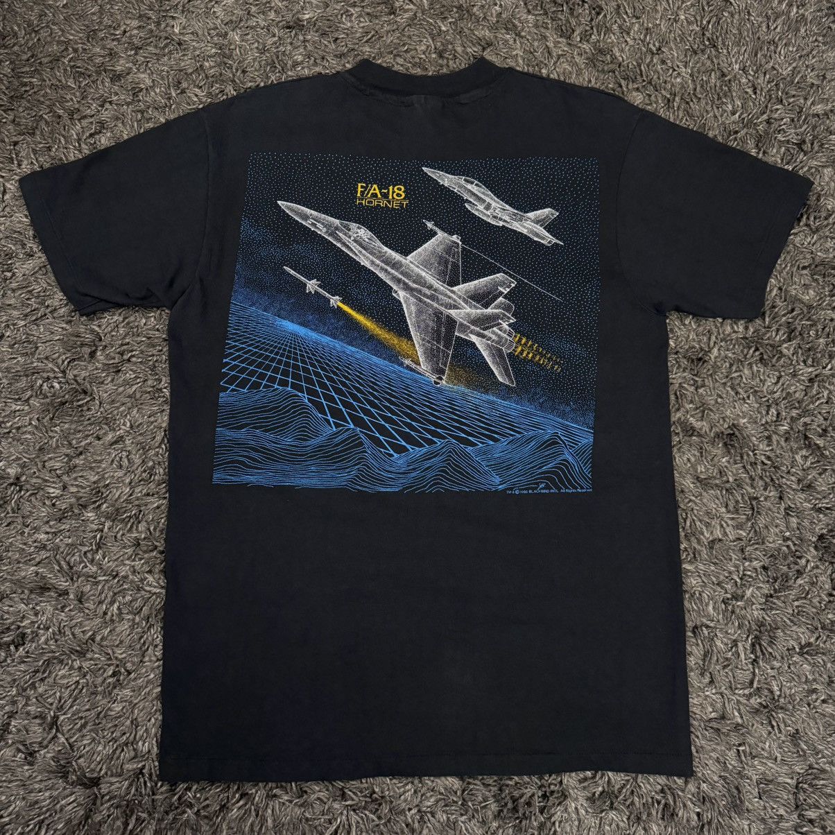 Hanes Vintage 80s FA-18 Hornet Blackbird Tee Shirt Size US L / EU 52-54 / 3 - 5 Thumbnail