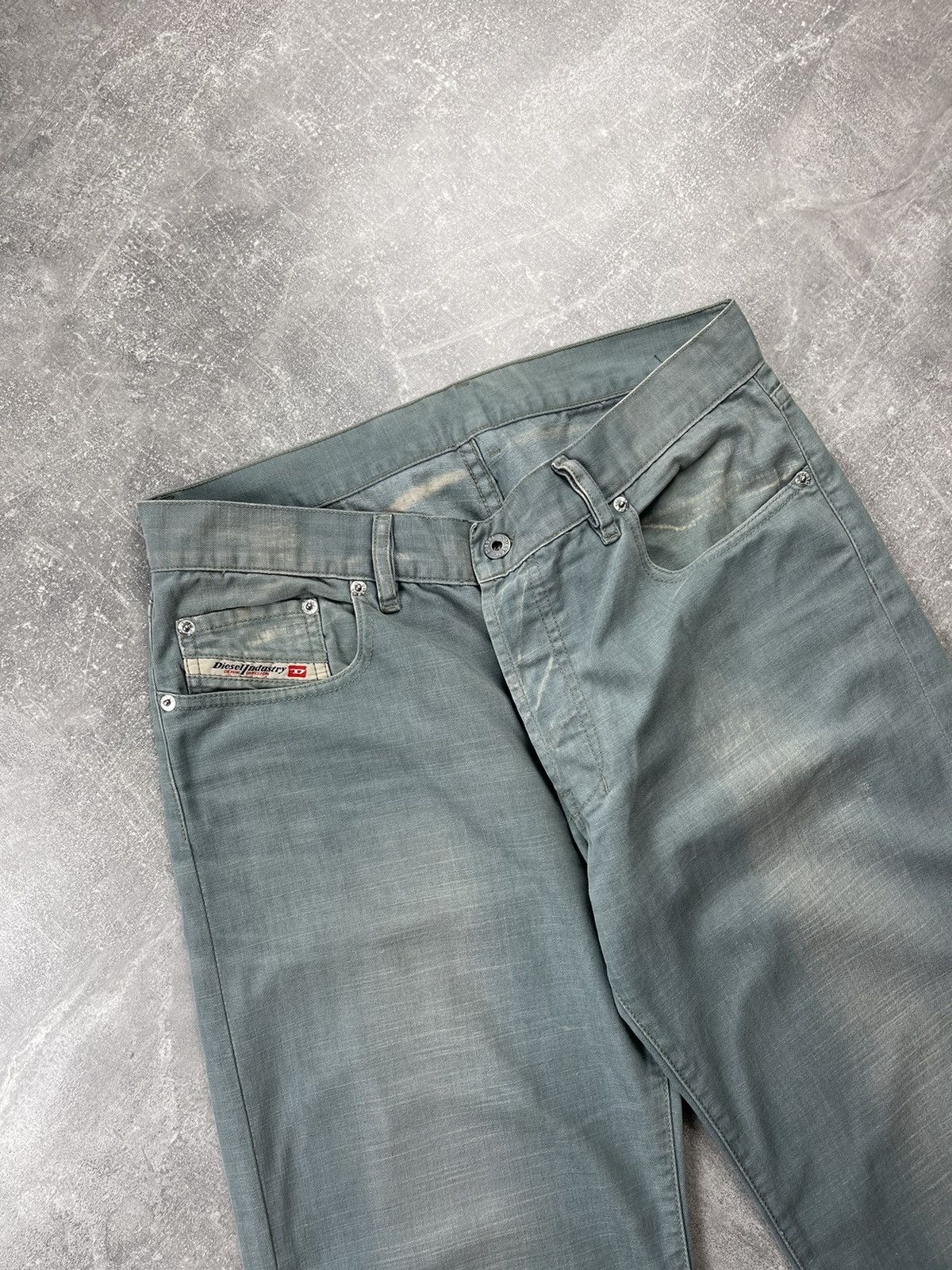 Diesel Diesel Industry Jeans – Faded Green Straight Fit Size US 33 - 8 Thumbnail