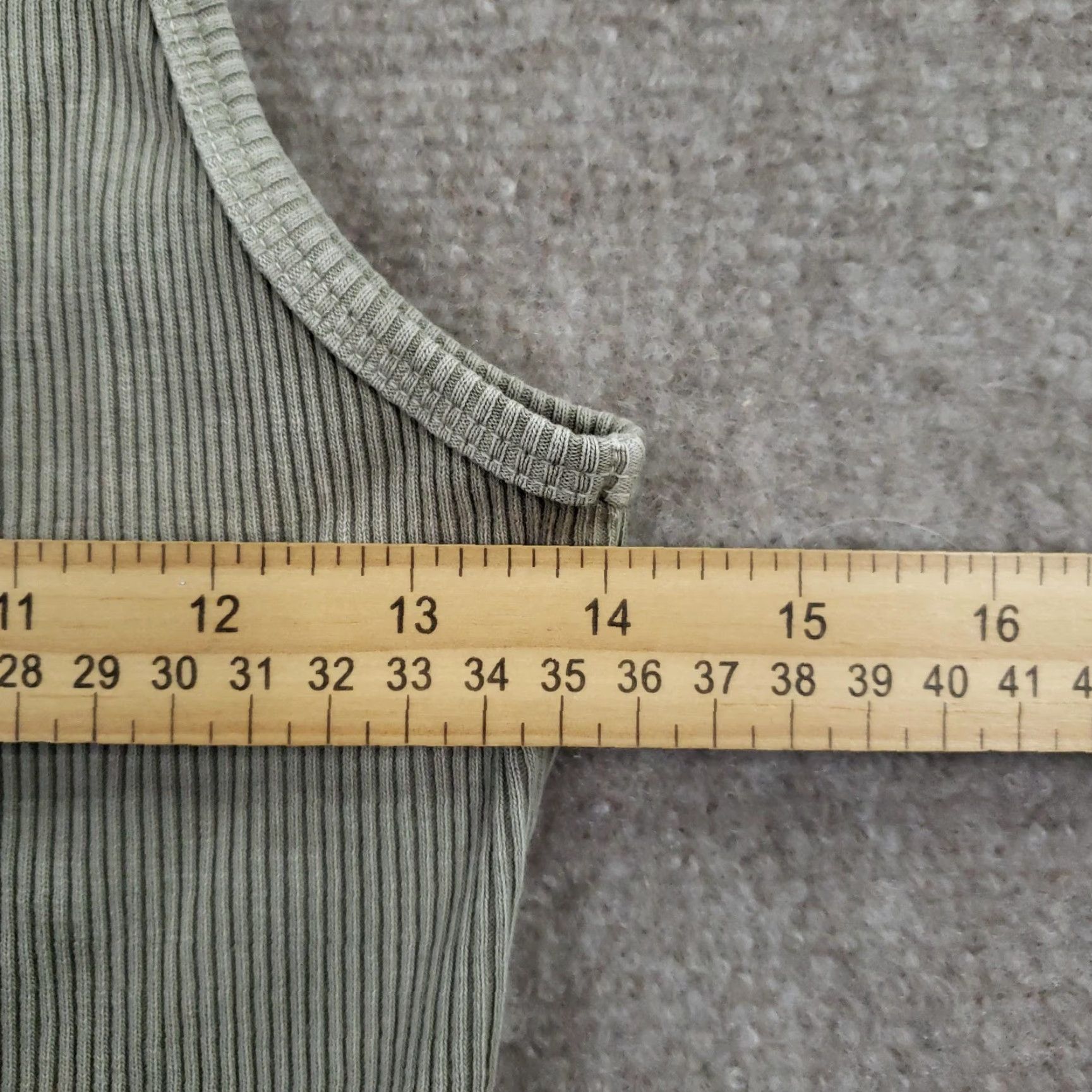 Agolde AGOLDE Nova Tank Top Womens Medium Green Ribbed Cropped Sleeveless Knit USA Size M / US 6-8 / IT 42-44 - 3 Thumbnail