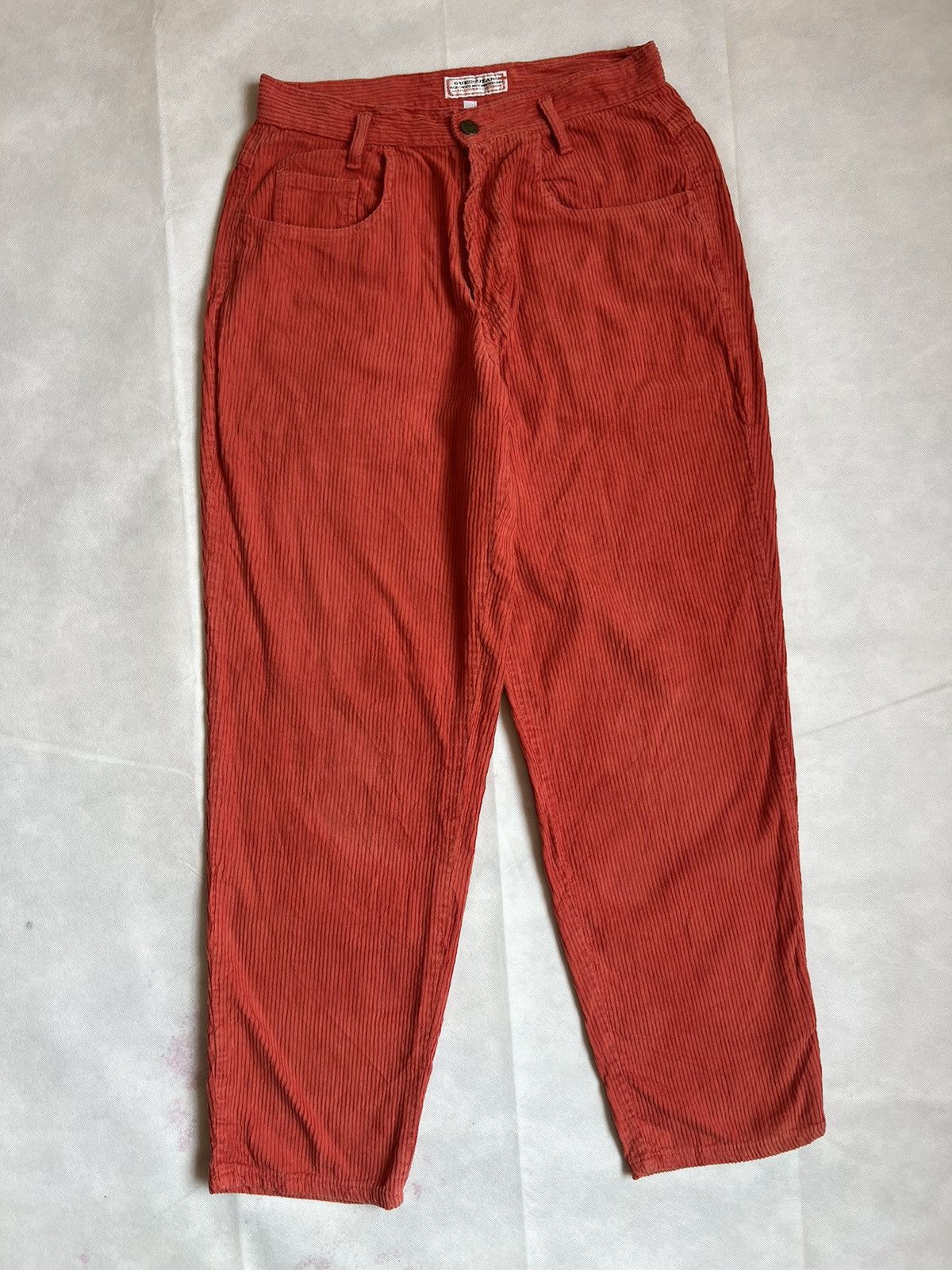 Georges Marciano Guess by Georges Marciano Orange Corduroy Statement Pants Size US 28 / EU 44 - 2 Thumbnail