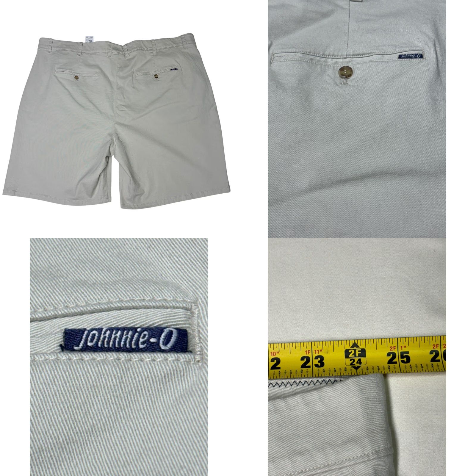 johnnie-O NWT Johnnie-O Mens Chino Shorts Beige 50 Cotton Blend Regular Relaxed Casual Zipper Pockets Button NWT Mens Big & Tall Size US 34 / EU 50 - 8 Thumbnail