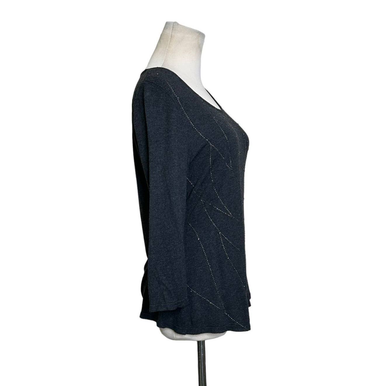 Coldwater Creek Coldwater Creek gray embellished casual top size Small Size S / US 4 / IT 40 - 8 Thumbnail
