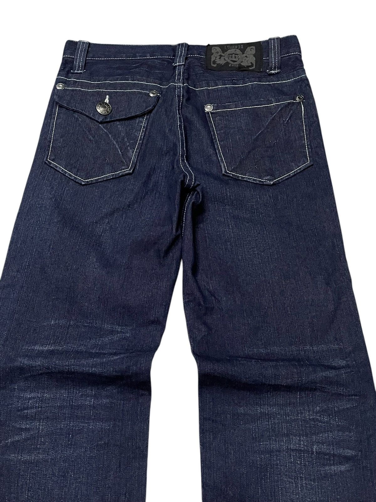 GOSTAR DE FUGA × LOWBOX Lowbox Japan Indigo Wash Contrast Stitched Straight Jeans Size US 31 - 18 Thumbnail
