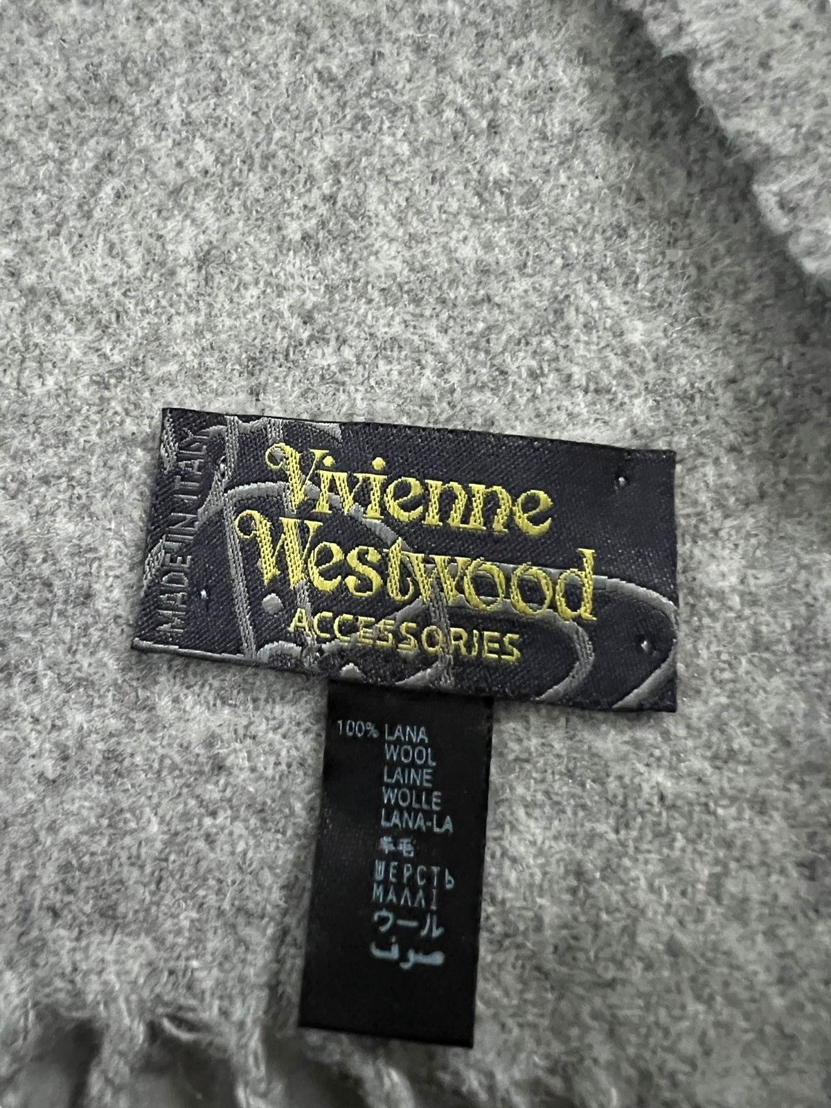 Vivienne Westwood Vintage Vivienne Westwood Embroidered Logo Wool Scarf Size ONE SIZE - 5 Thumbnail
