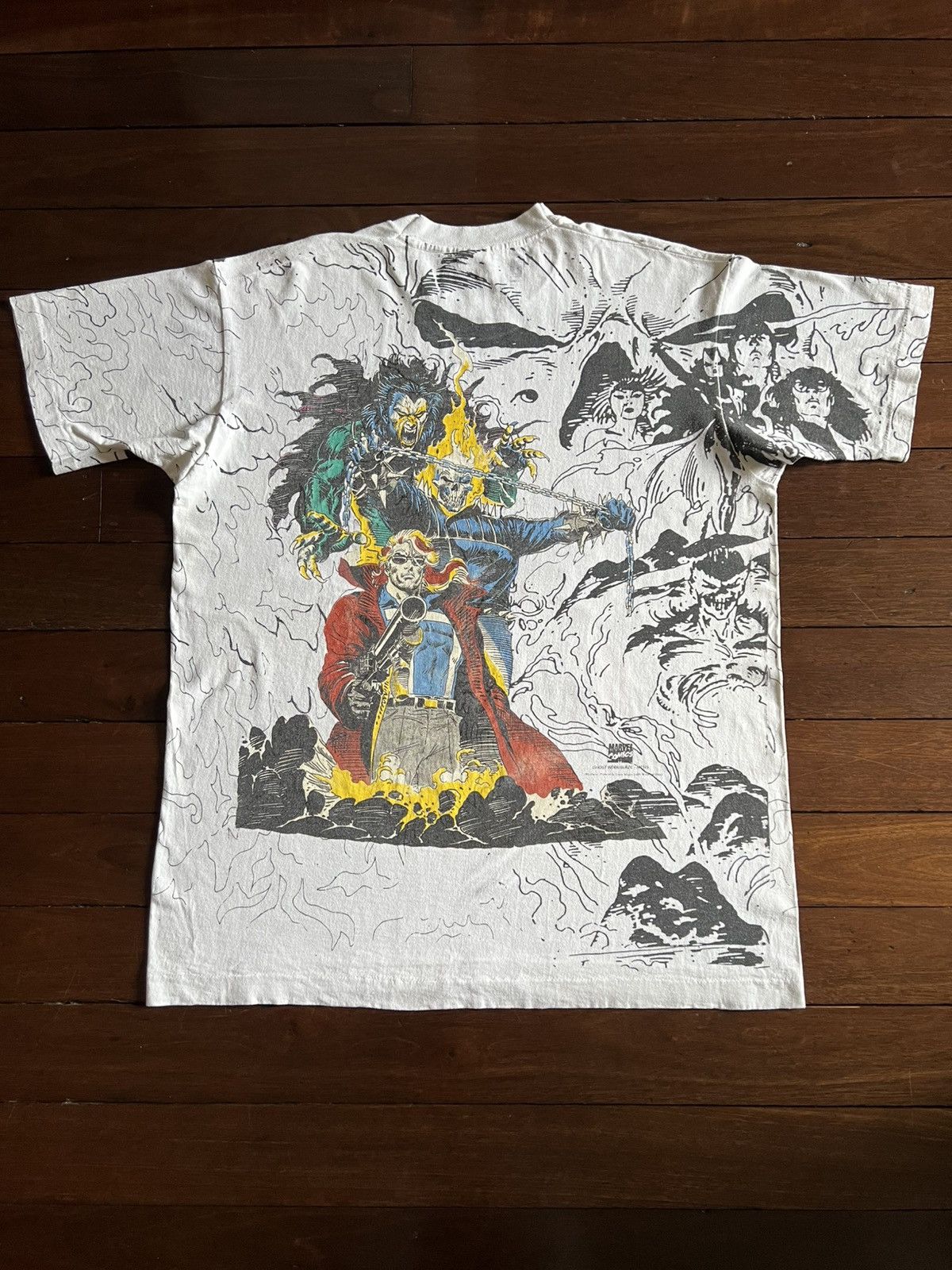 Fruit Of The Loom × Marvel Comics × Vintage 1992 Midnight Sons Ghost Rider Morbius Marvel Tee Shirt Mega Size US XL / EU 56 / 4 - 2 Thumbnail