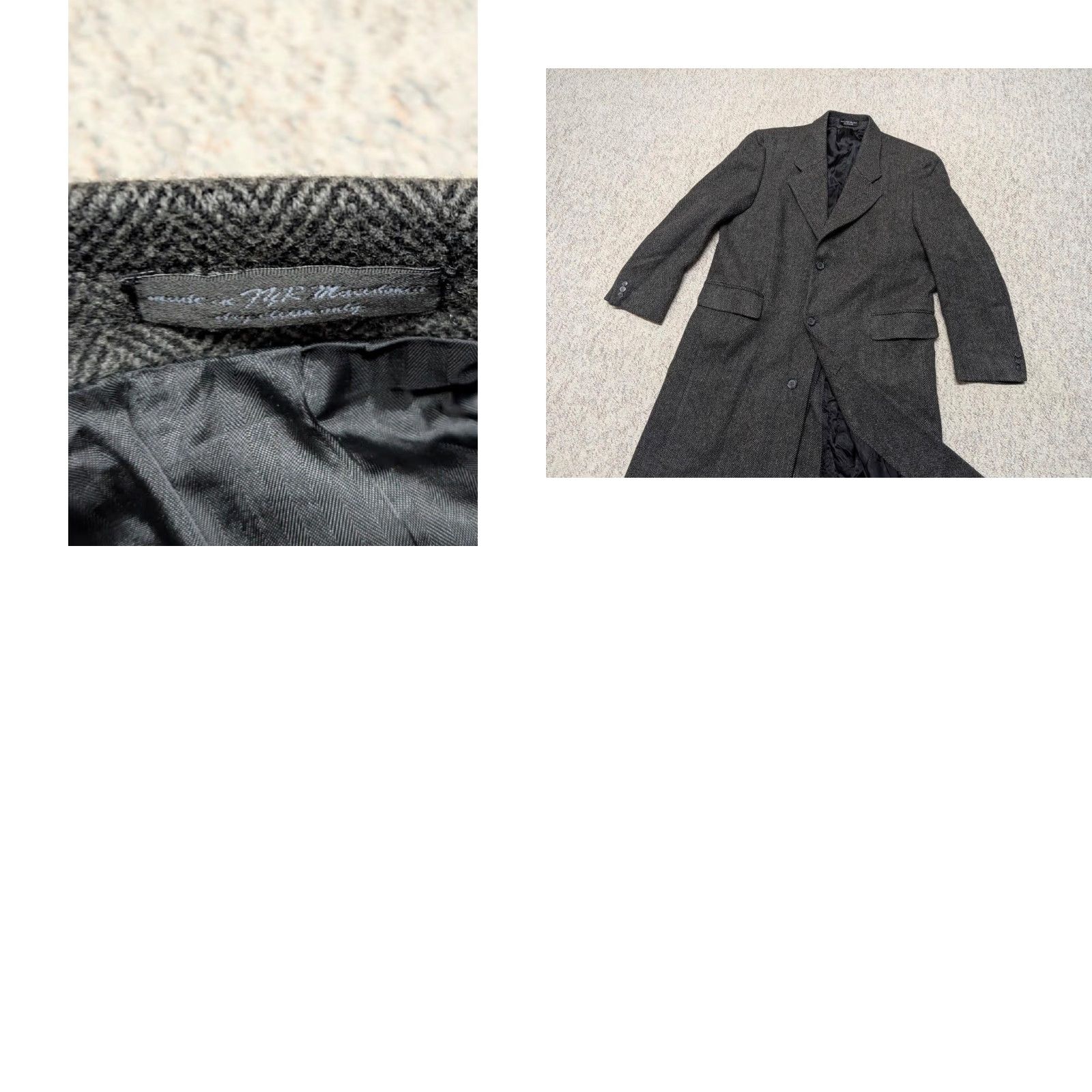 Vintage VINTAGE tweed donegal wool OVERCOAT trench XL 46 charcoal gray herringbone John Ashford coat Men Size US XL / EU 56 / 4 - 8 Thumbnail