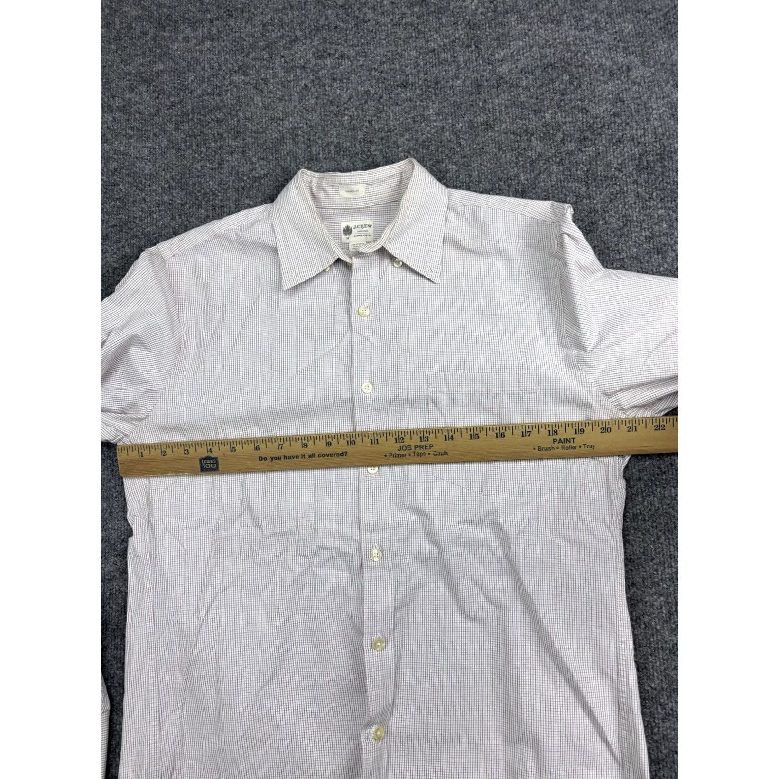 J.Crew J.CREW Shirt Mens Medium White Red Check Tailored Fit Button Front Casual Size US M / EU 48-50 / 2 - 5 Thumbnail