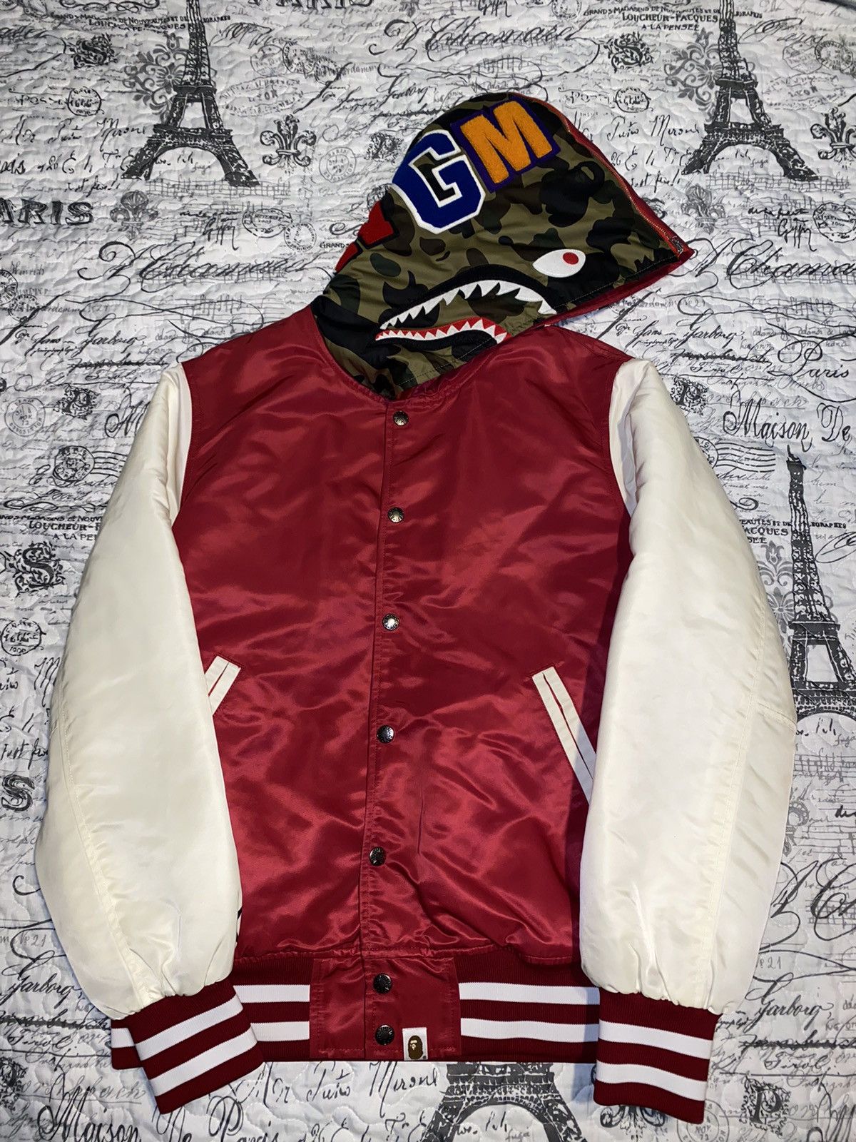 Bape BAPE SHARK NYLON VARSITY JACKET Size US L / EU 52-54 / 3 - 3 Thumbnail