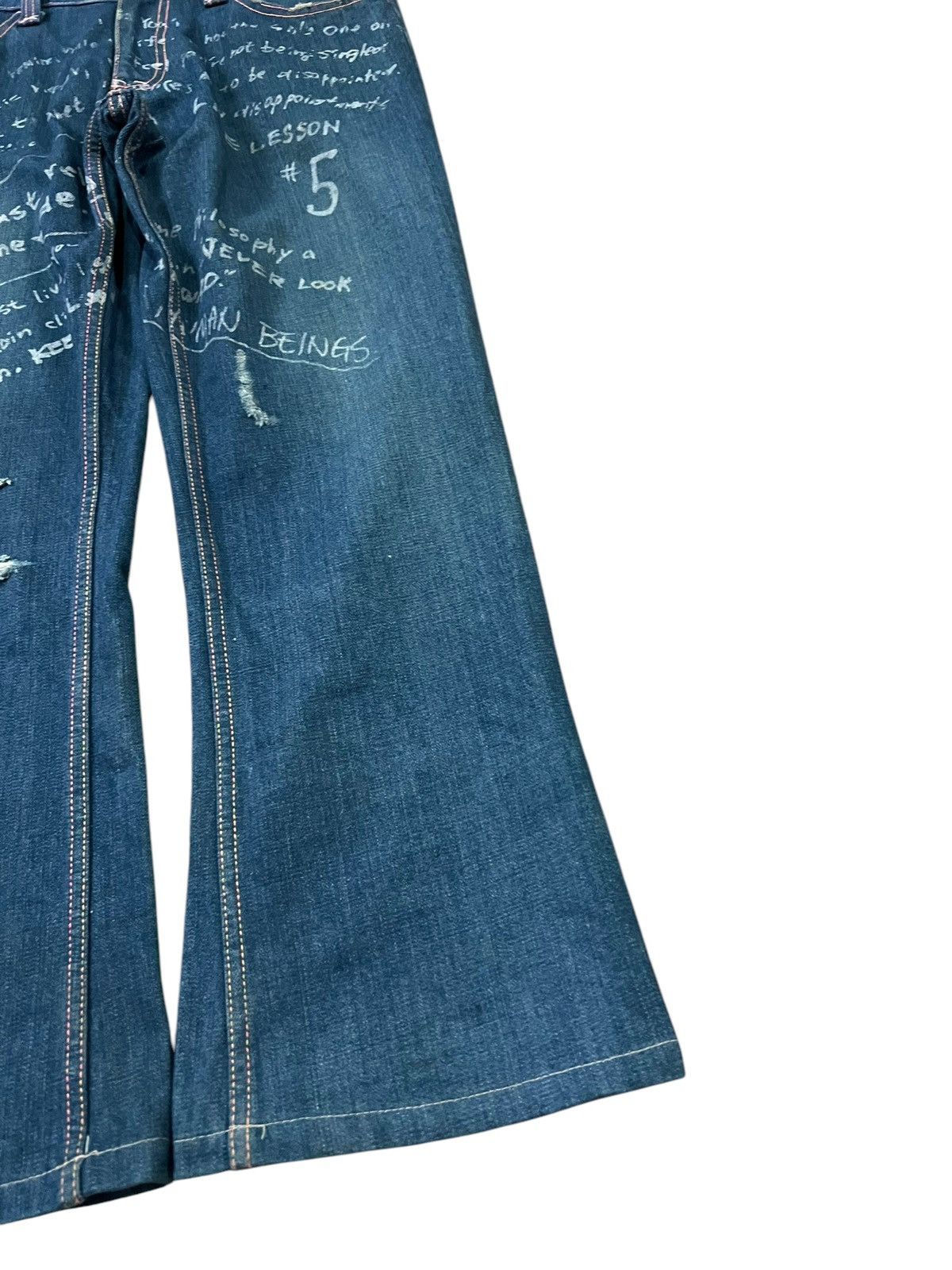 If Six Was Nine × Le Grande Bleu (L.G.B.) JAMGLE JAM JAPAN FLARE DISTRESS JEANS Size US 32 / EU 48 - 4 Thumbnail