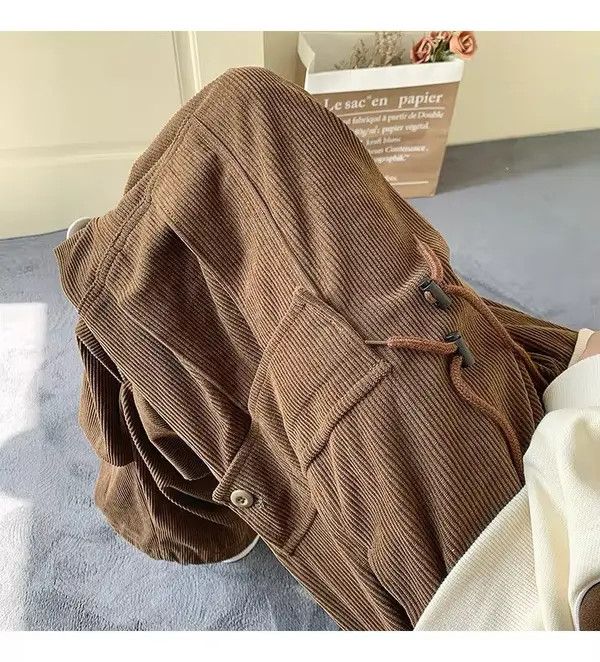Japanese Brand Fukuoka x Kyoko Brown Cargo Corduroy Pants Size US 31 - 7 Thumbnail