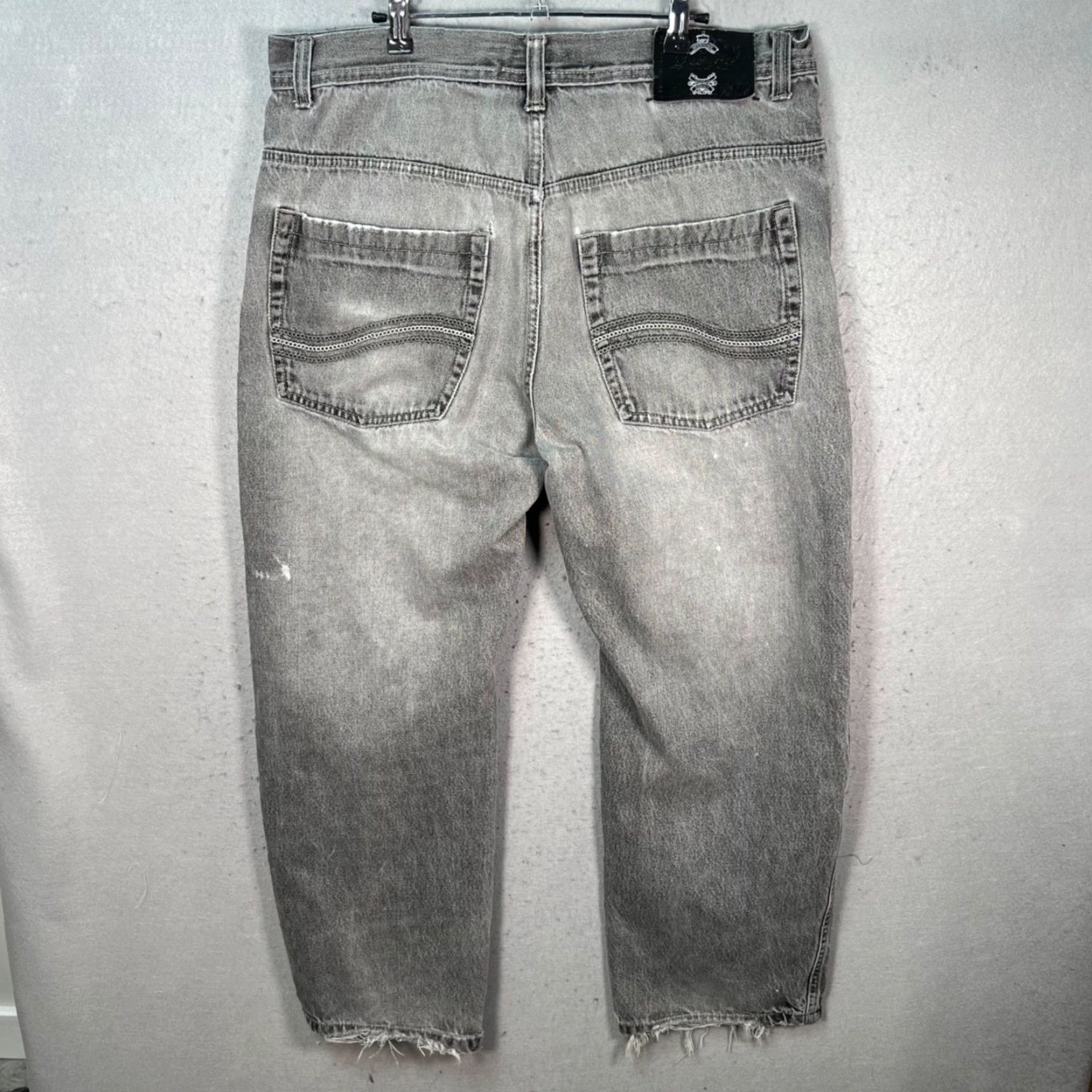 Southpole Southpole Mens Jeans Distressed Gray Denim w/ Frayed Hems Size 40 Size US 40 / EU 56 - 2 Thumbnail