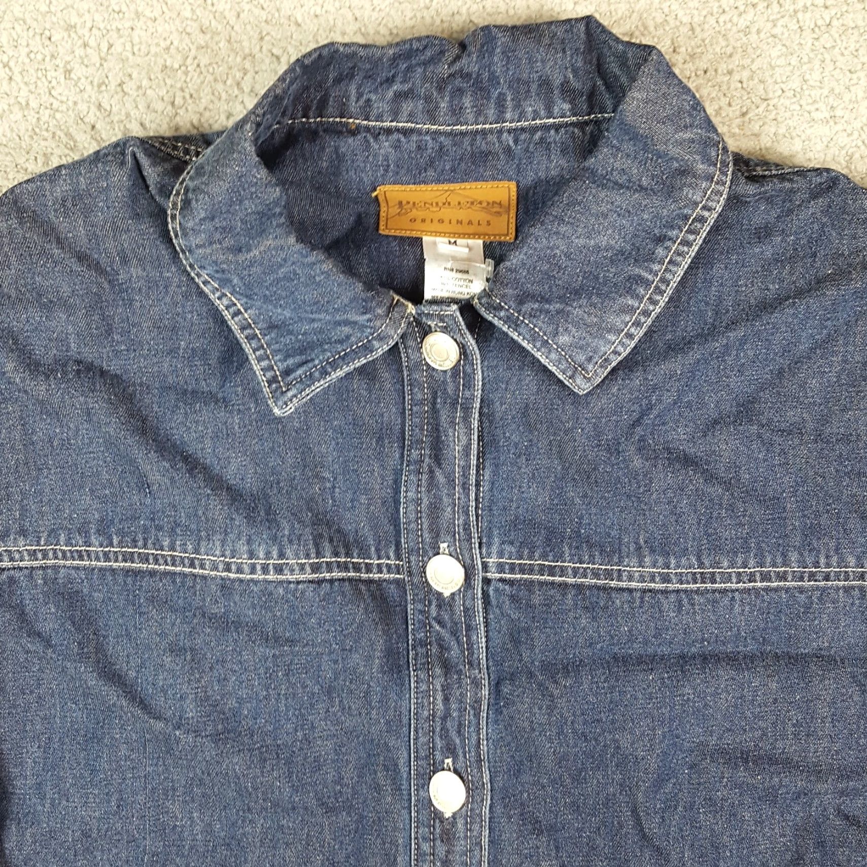 Pendleton VINTAGE Pendleton Denim Trucker Jacket Women's Size M Jean Jacket Western Cowgirl Retro Size 32" / US 10 / IT 46 - 2 Thumbnail