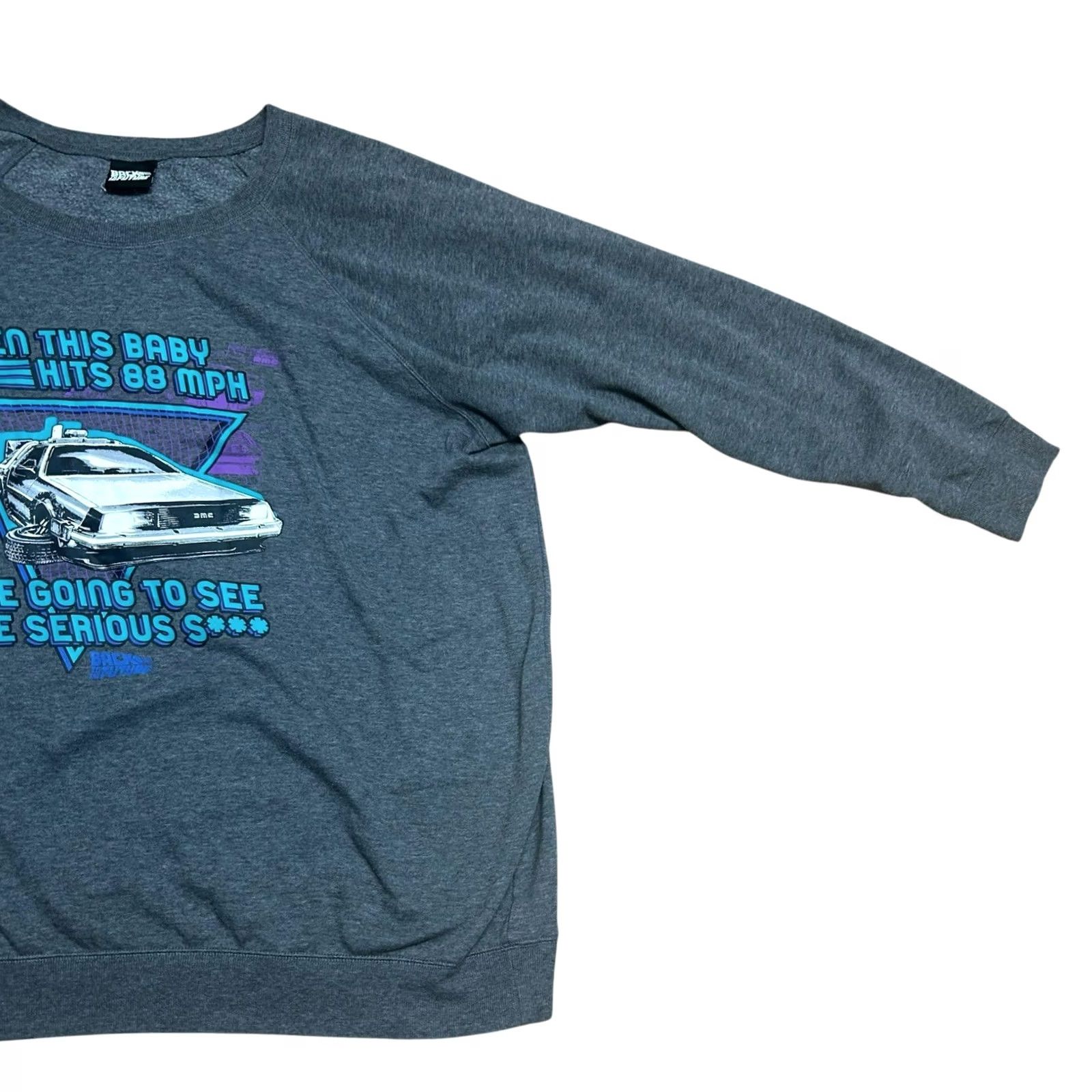 Torrid Torrid Back To the Future Pullover Sweatshirt 2XL 18 Plus Size Gray Women Menus? Size XXL / US 16-18 / IT 52-54 - 3 Thumbnail