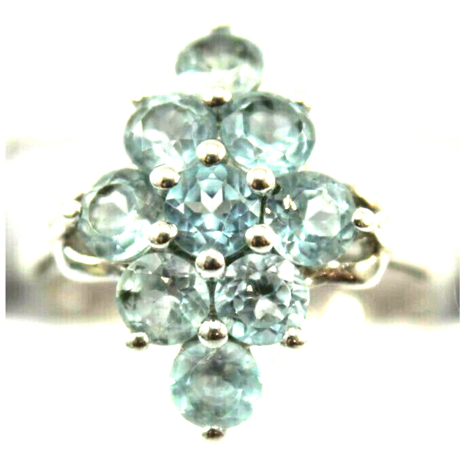 The Unbranded Brand Sky Blue Topaz Cluster Statement Ring •Sterling Silver •Sz 8 Size ONE SIZE - 2 Thumbnail