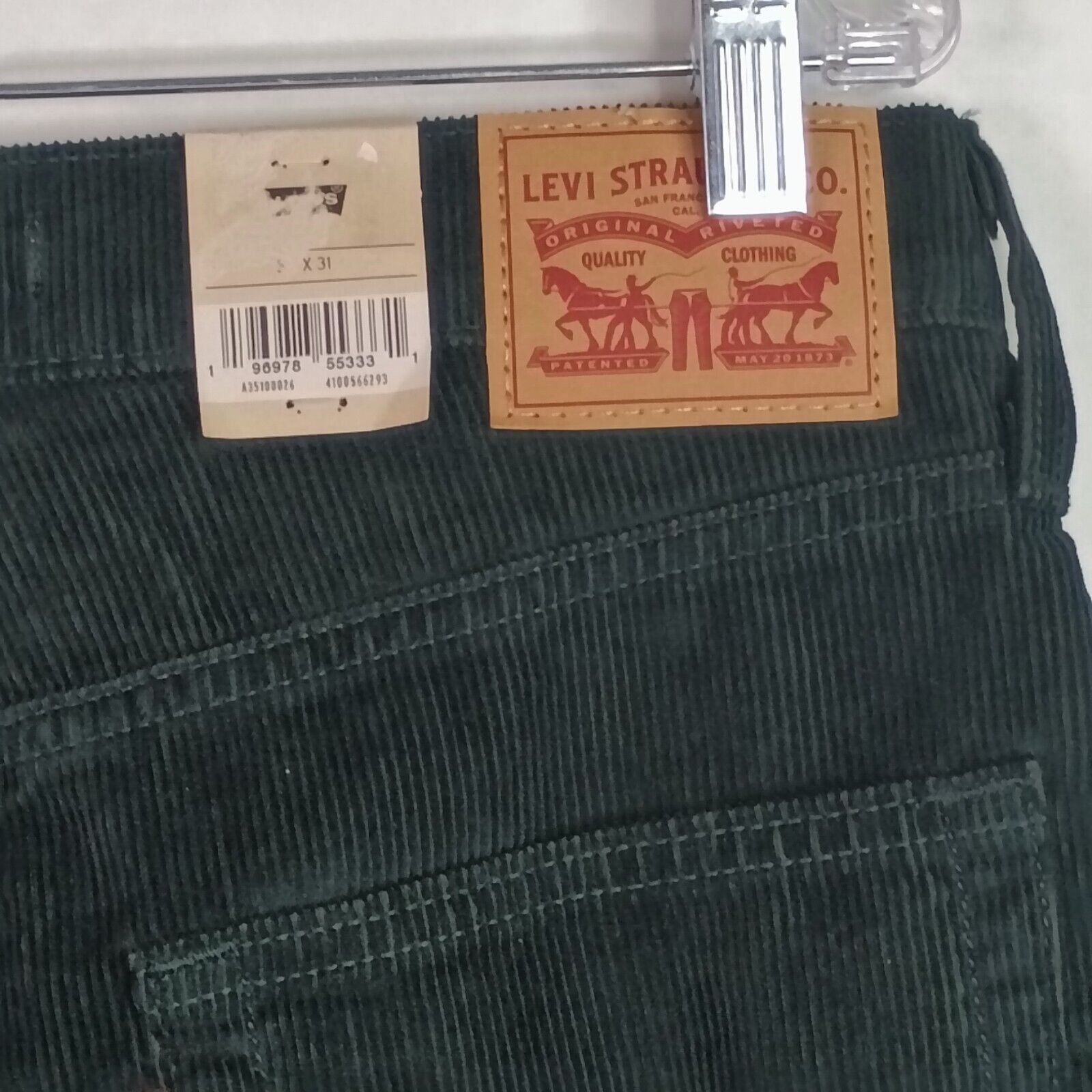 Levi's Levi's Women's 94 Baggy Green Corduroy Loose Fit Pants 30x31 Size 30" / US 8 / IT 44 - 9 Thumbnail