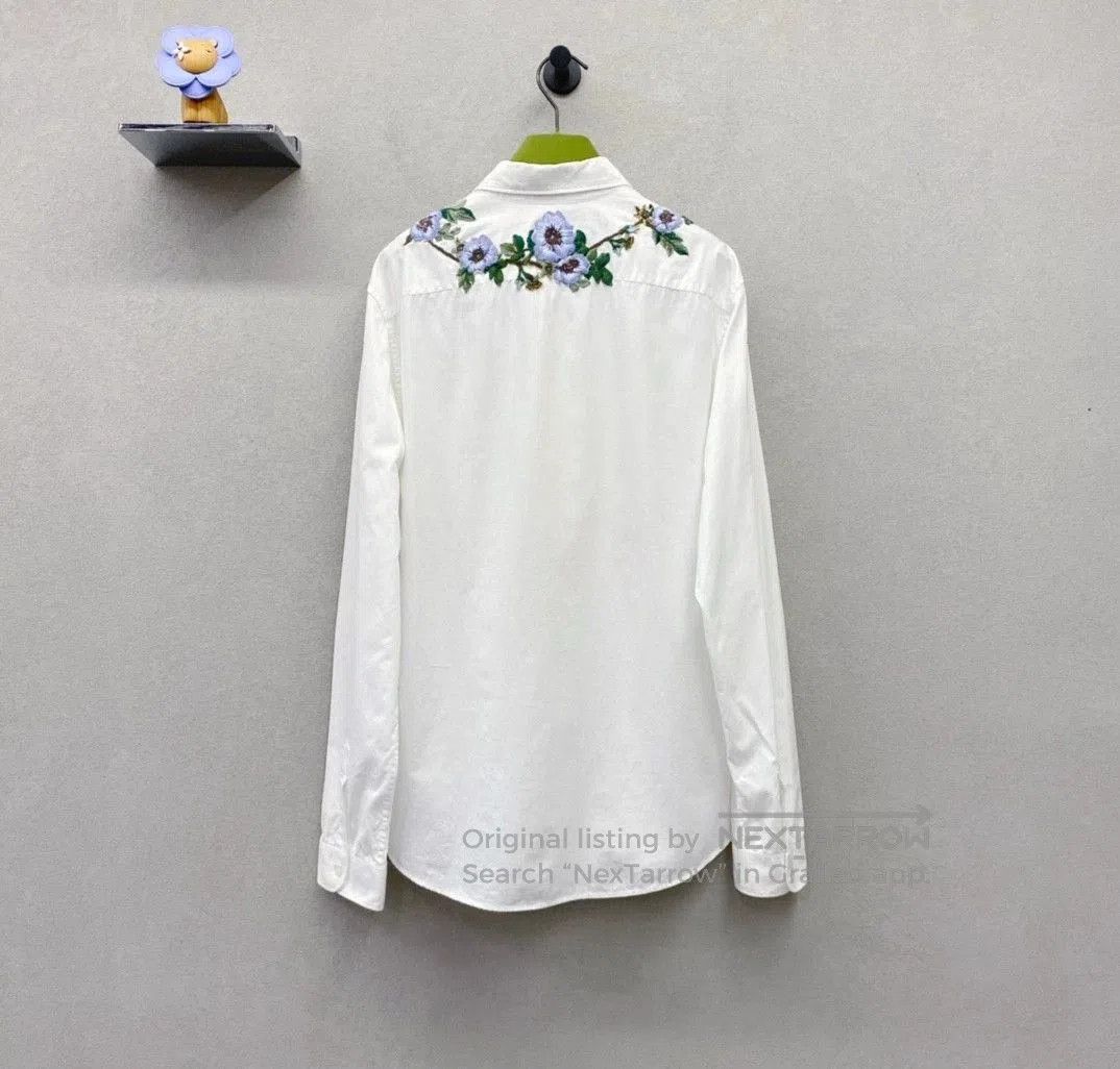 Gucci Gucci White Floral Embroidered Shirt. Size US XL / EU 56 / 4 - 2 Thumbnail