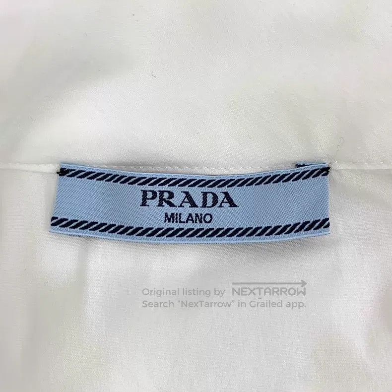 Prada Prada White bow back button design cotton long-sleeved shi Size XS / US 0-2 / IT 36-38 - 5 Thumbnail