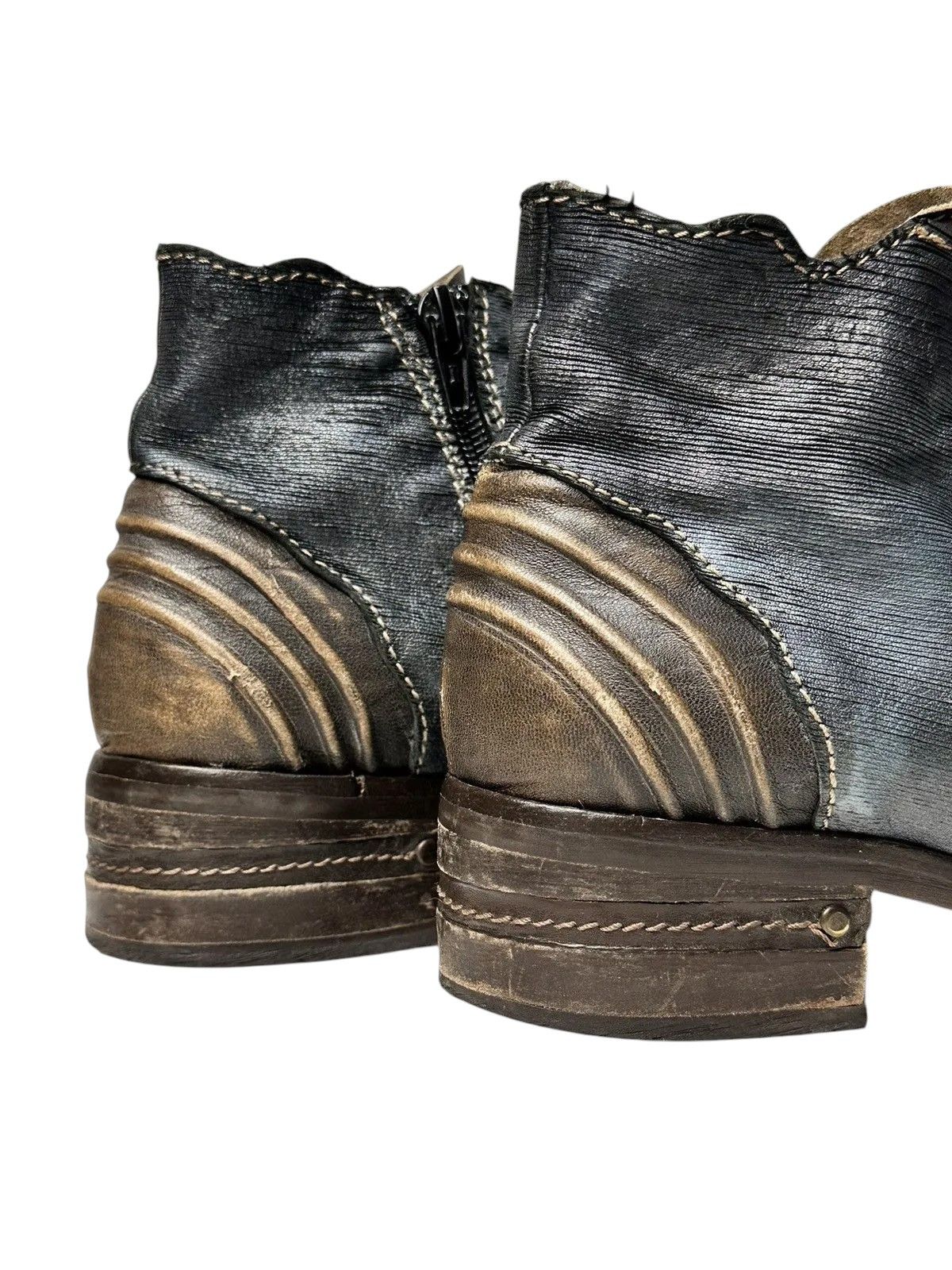 Leather Vintage Metal Zip Italy Leather Mens Boots AS 98 Style Size US 9 / IT 39 - 5 Thumbnail