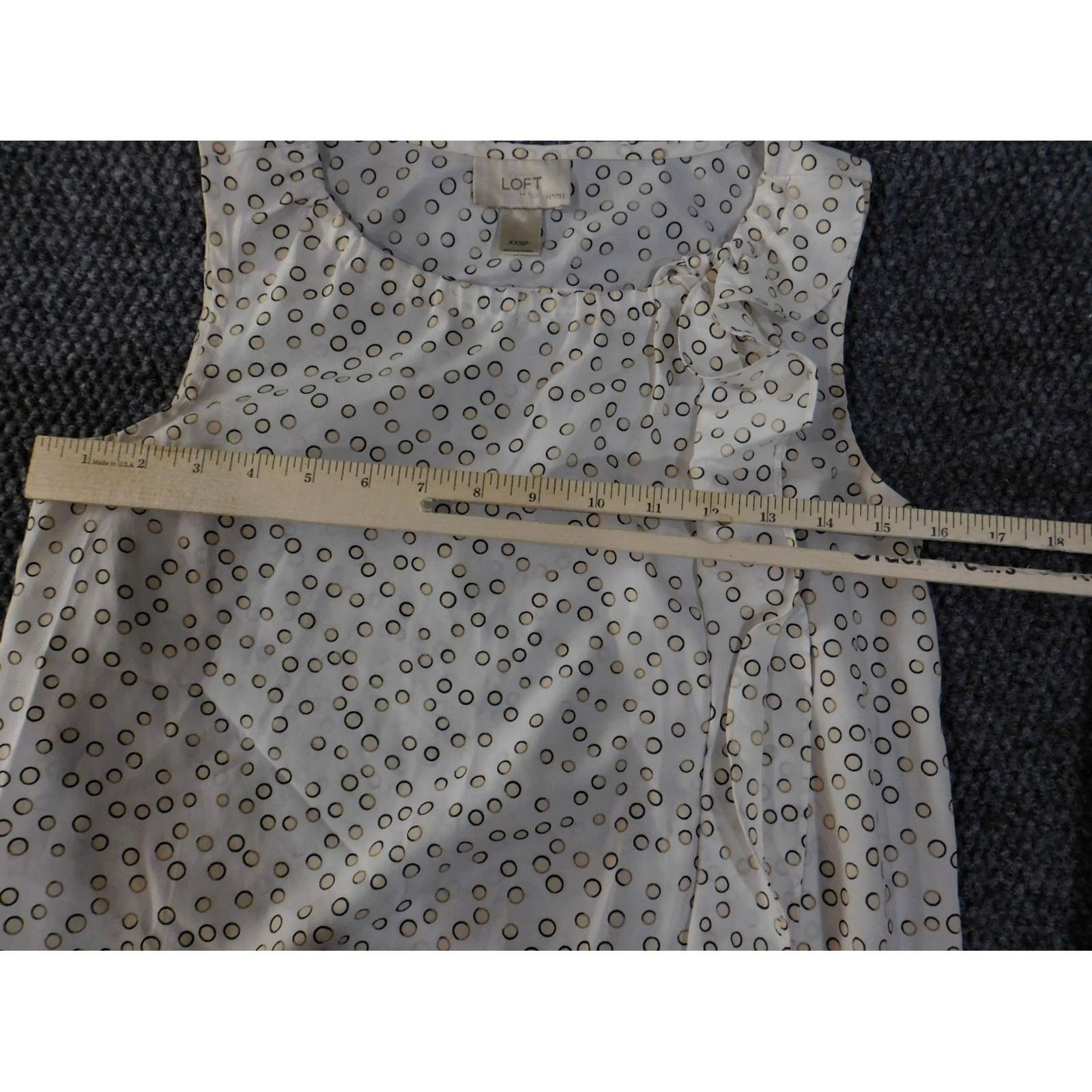 Ann Taylor Ann Taylor Loft Blouse Shirt Petite XS White Polka Dot Sleeveless Round Neck Pullover Casual Women's Top Size XXS / US 00 / IT 34 - 5 Thumbnail