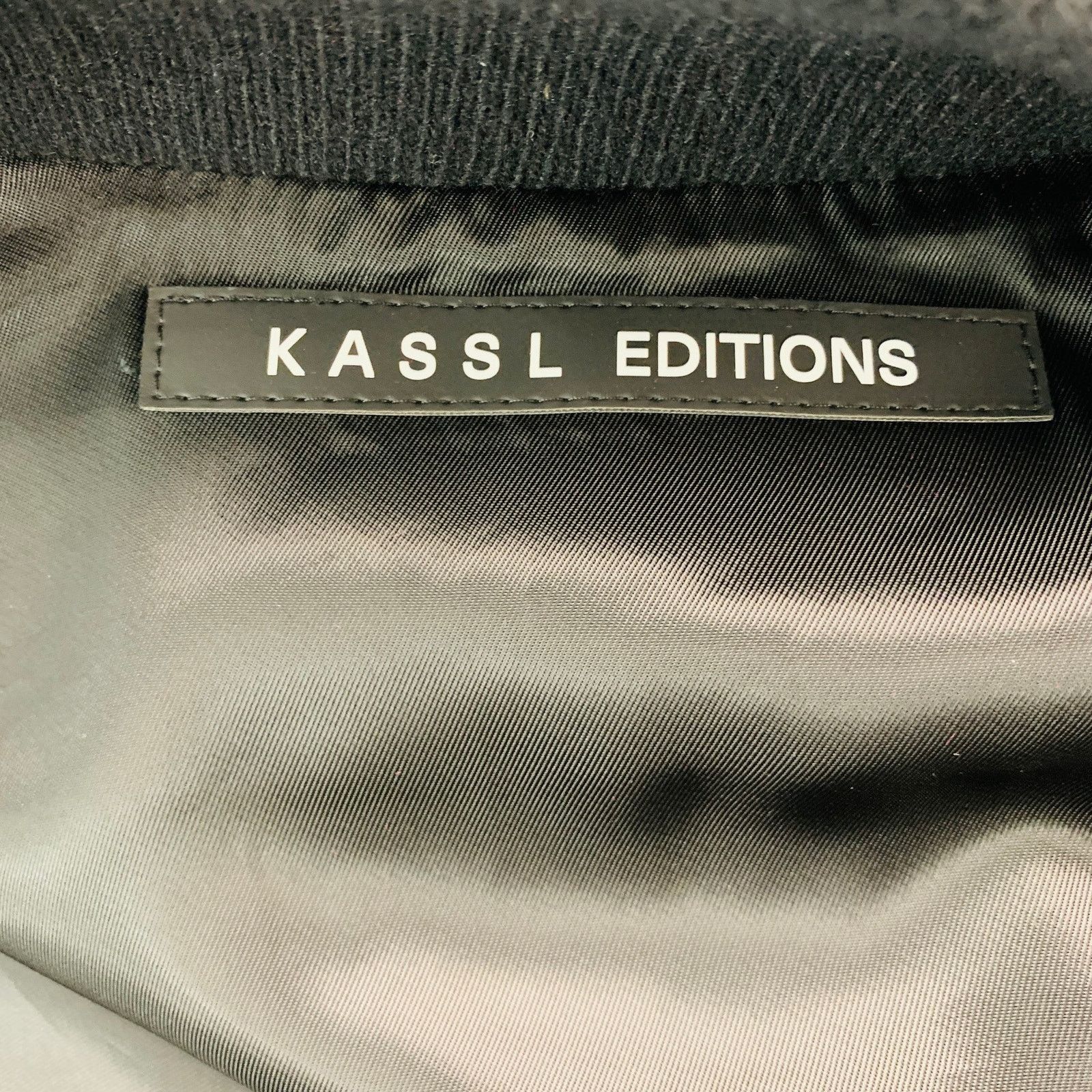 Kassl Editions KASSL S Black Cotton Blend Padded Faux Leather Bomber Jacket Size S / US 4 / IT 40 - 5 Thumbnail