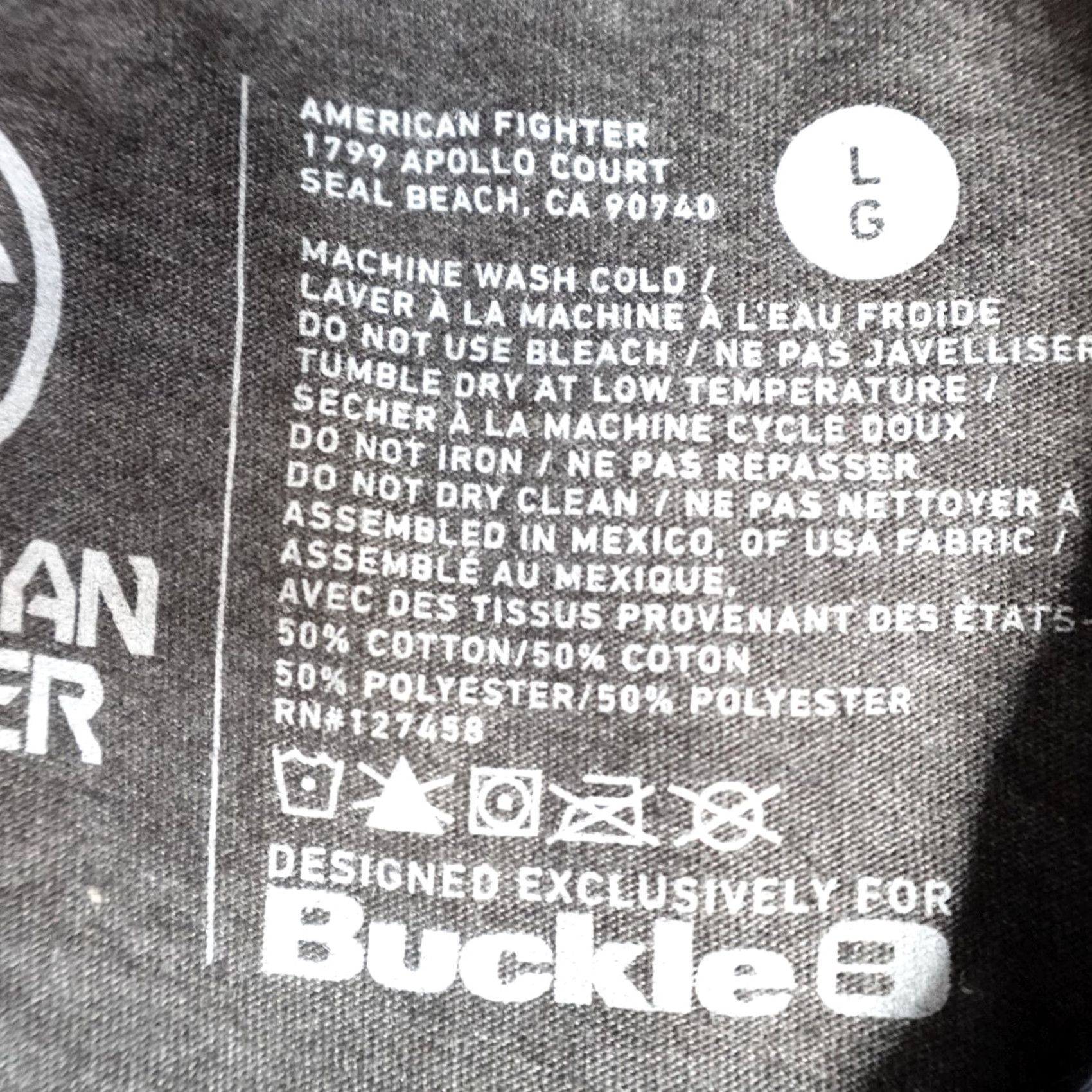 Vintage American Fighter Shirt Blue L Short Sleeve Crew Neck Double-Sided USA Buckle Women's Size L / US 10 / IT 46 - 3 Thumbnail