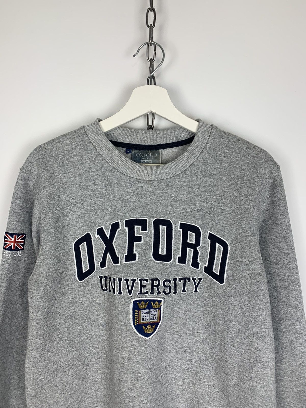 Oxxford Clothes Oxford University Sweatshirt Crewneck Center Logo Gray M Size US M / EU 48-50 / 2 - 2 Thumbnail