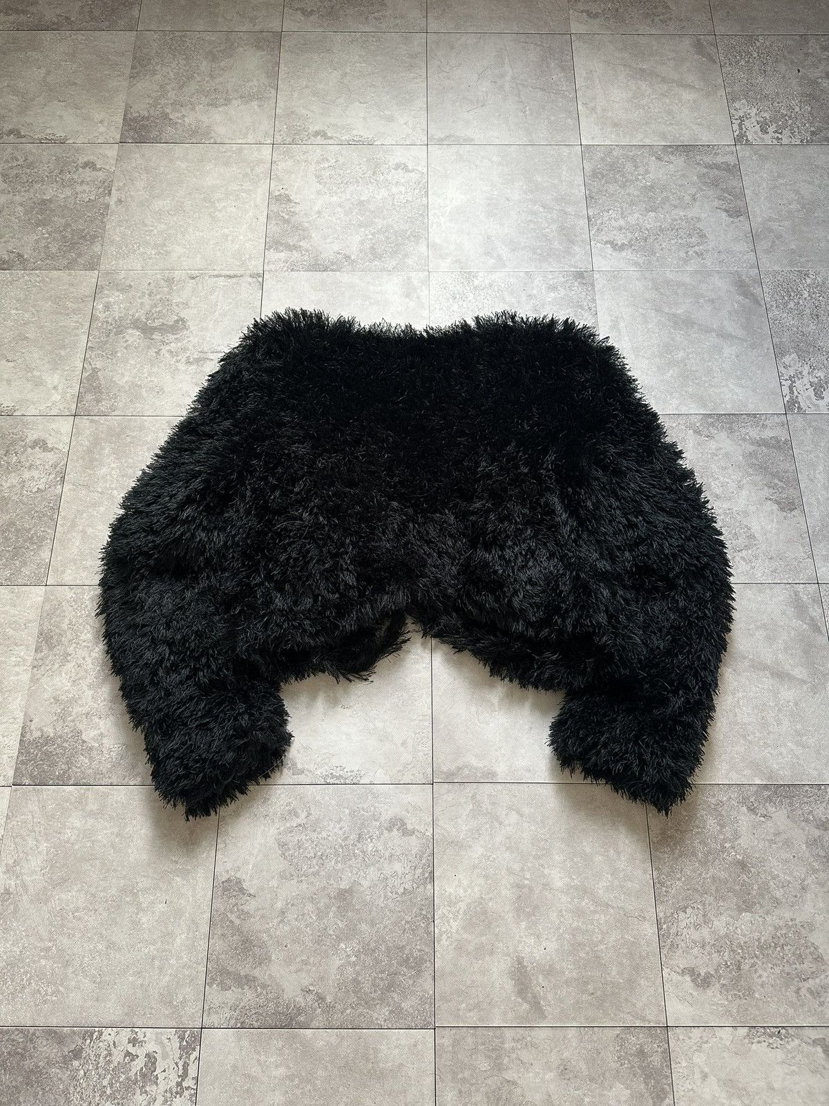 Opium Fuzzy Cropped Knit Cardigan Rick Owens Style Jacket