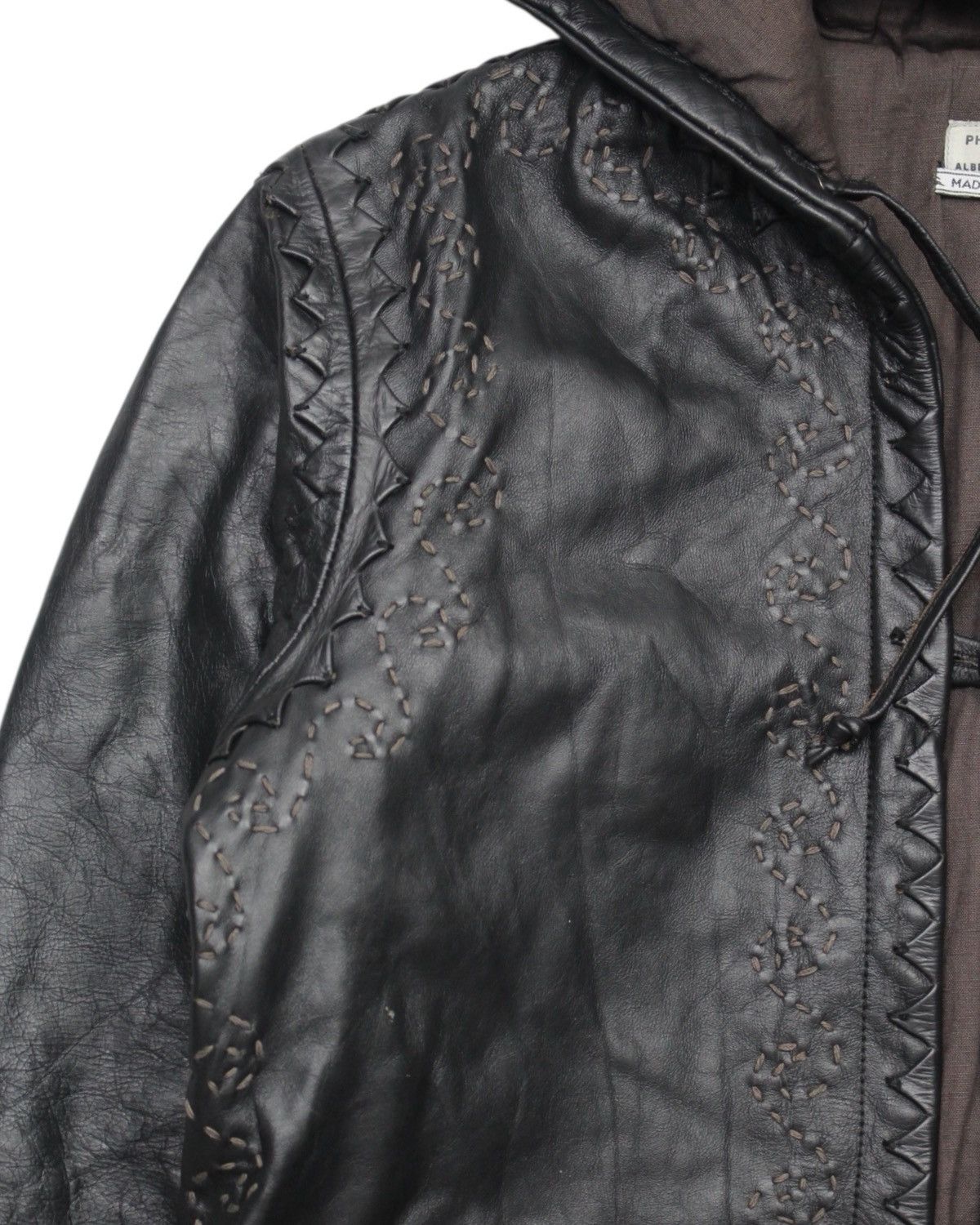 Alberta Ferretti 1990S PHILOSOPHY DI ALBERTA FERRETTI LEATHER HOODED COAT Size US L / EU 52-54 / 3 - 4 Thumbnail