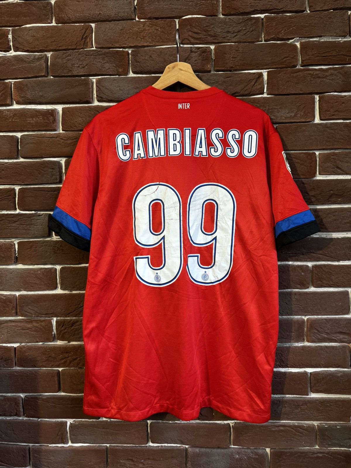 Nike Rare Hype Inter Mediolan L Red Jersey Nike Swoosh Soccer Size US L / EU 52-54 / 3 - 2 Thumbnail