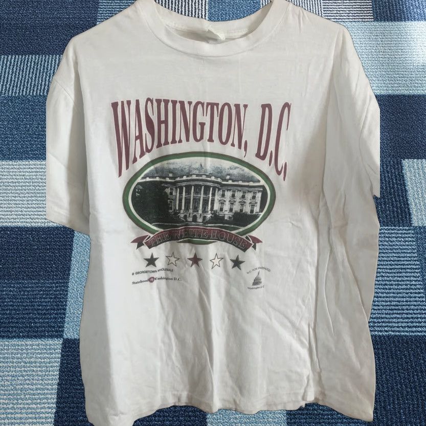 Logo 7 VINTAGE Washington DC For Statehood Logo T Shirt Mens White Sz L Short Sleeve 90s Logo Washington DC Statehood Size US L / EU 52-54 / 3 - 1 Thumbnail