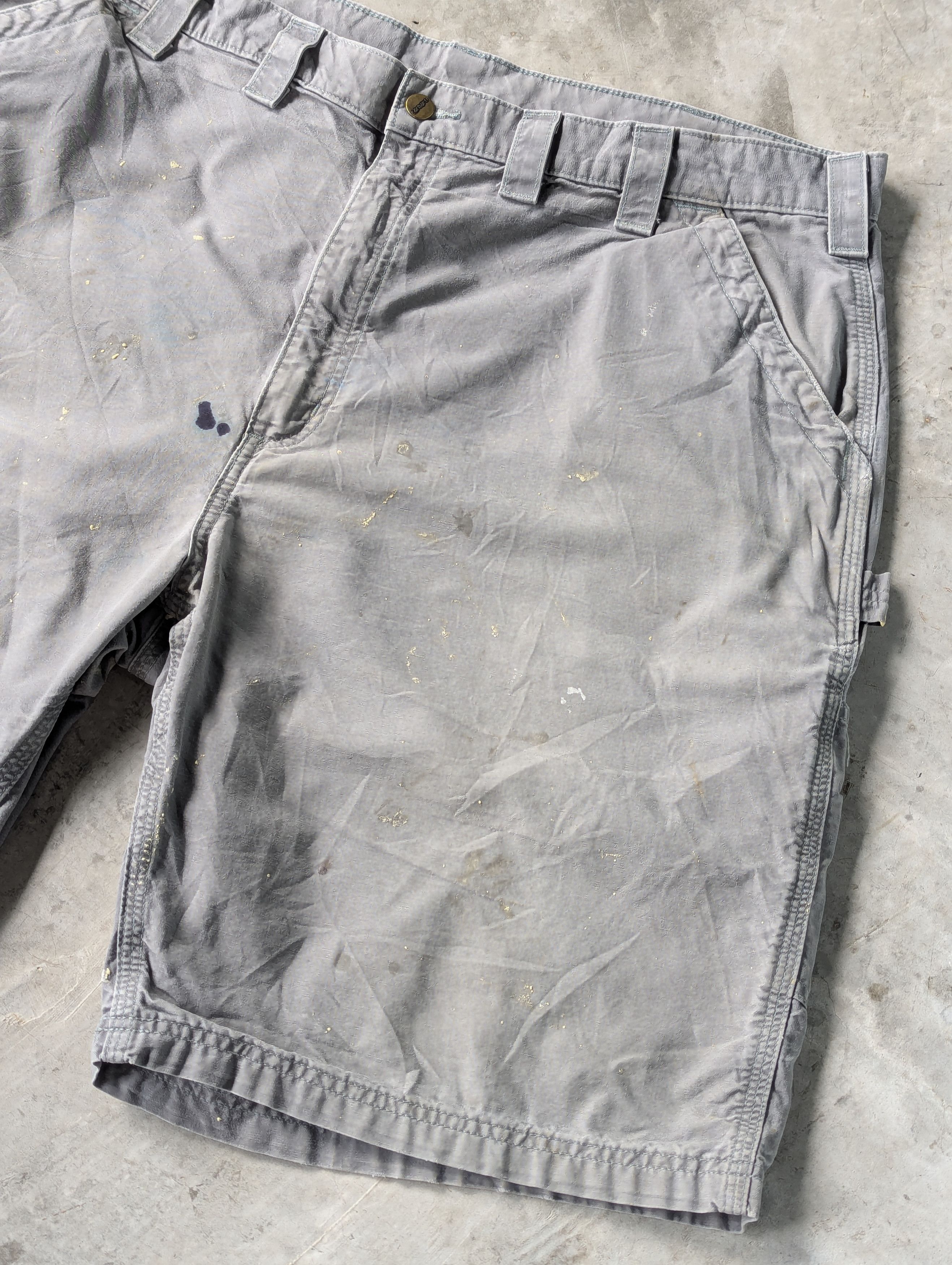 Carhartt Distressed Faded Paint Gray Carhartt Short Cargo Pants Baggy Size US 42 / EU 58 - 7 Thumbnail