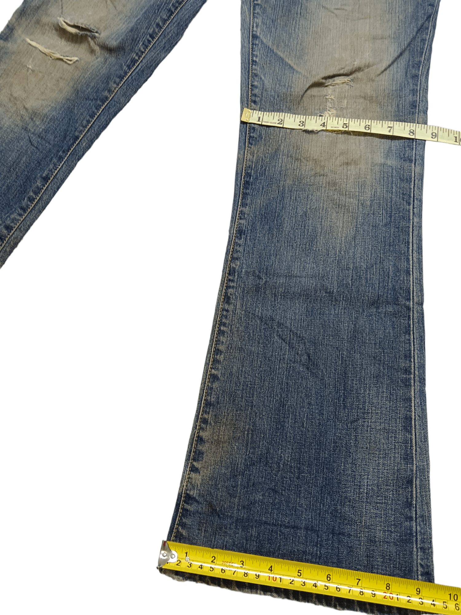 Edwin Edwin Distressed Mudwash Bootcut Denim Size US 33 - 10 Thumbnail