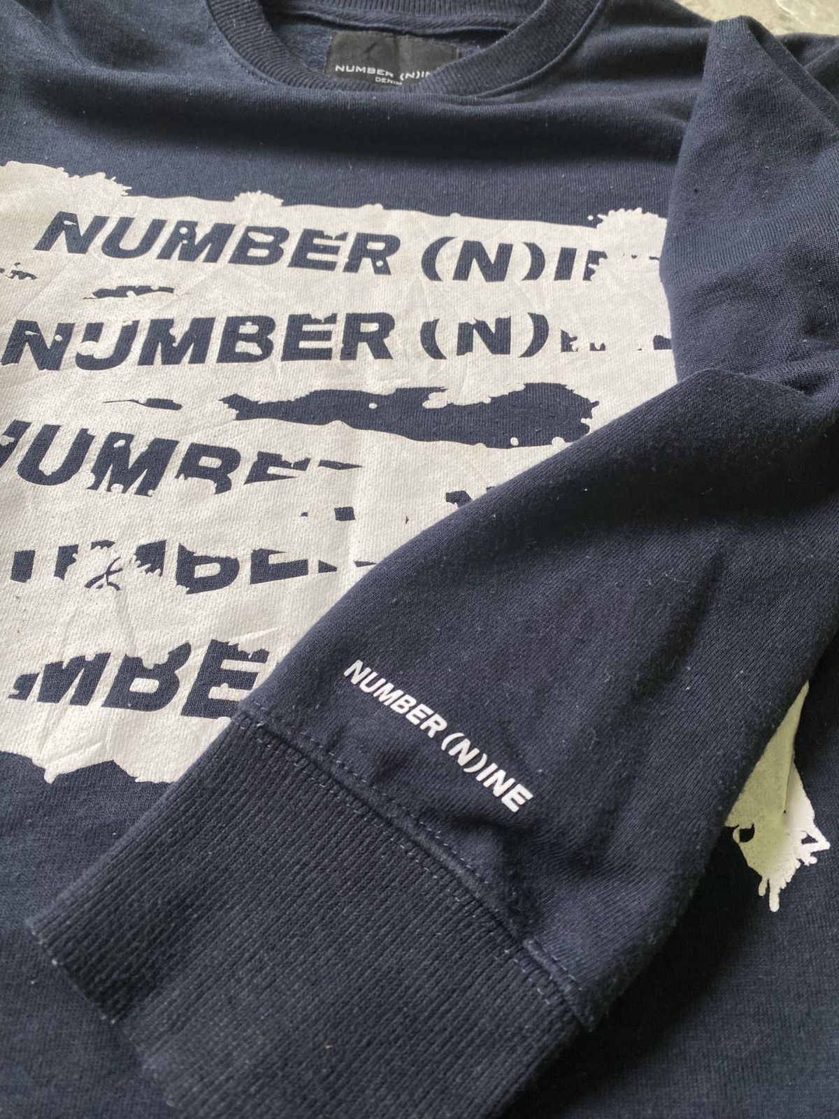 Number (N)ine Number (N)ine Spellout Dark Blue Sweatshirt Size US L / EU 52-54 / 3 - 4 Thumbnail