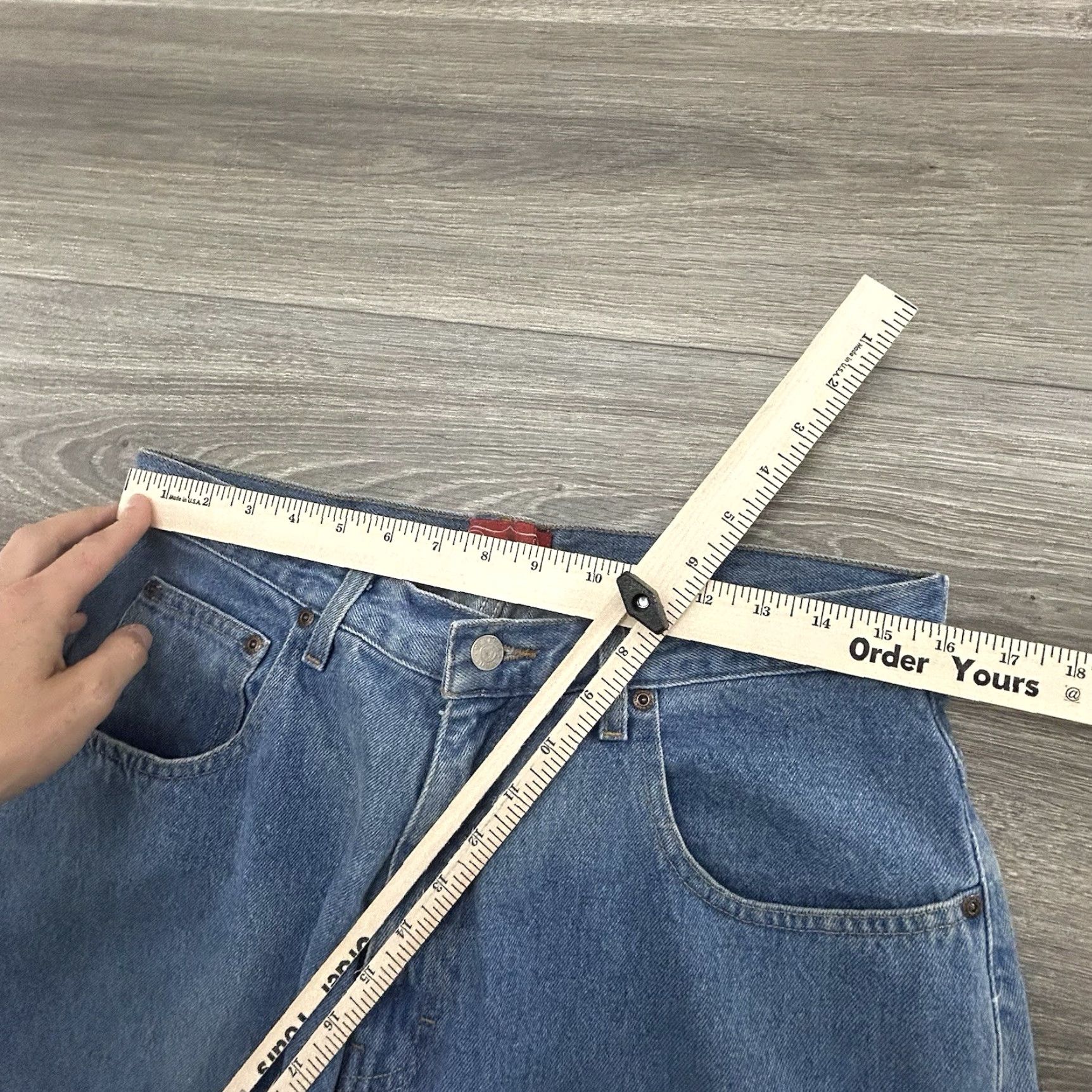 Vintage VINTAGE Venezia Buckle Back Jeans Womens 16 Wide Leg 32x31 Denim Blue High Rise Baggy Skater Mens Womens Girls Size 38" / US 16 / IT 52 - 6 Thumbnail