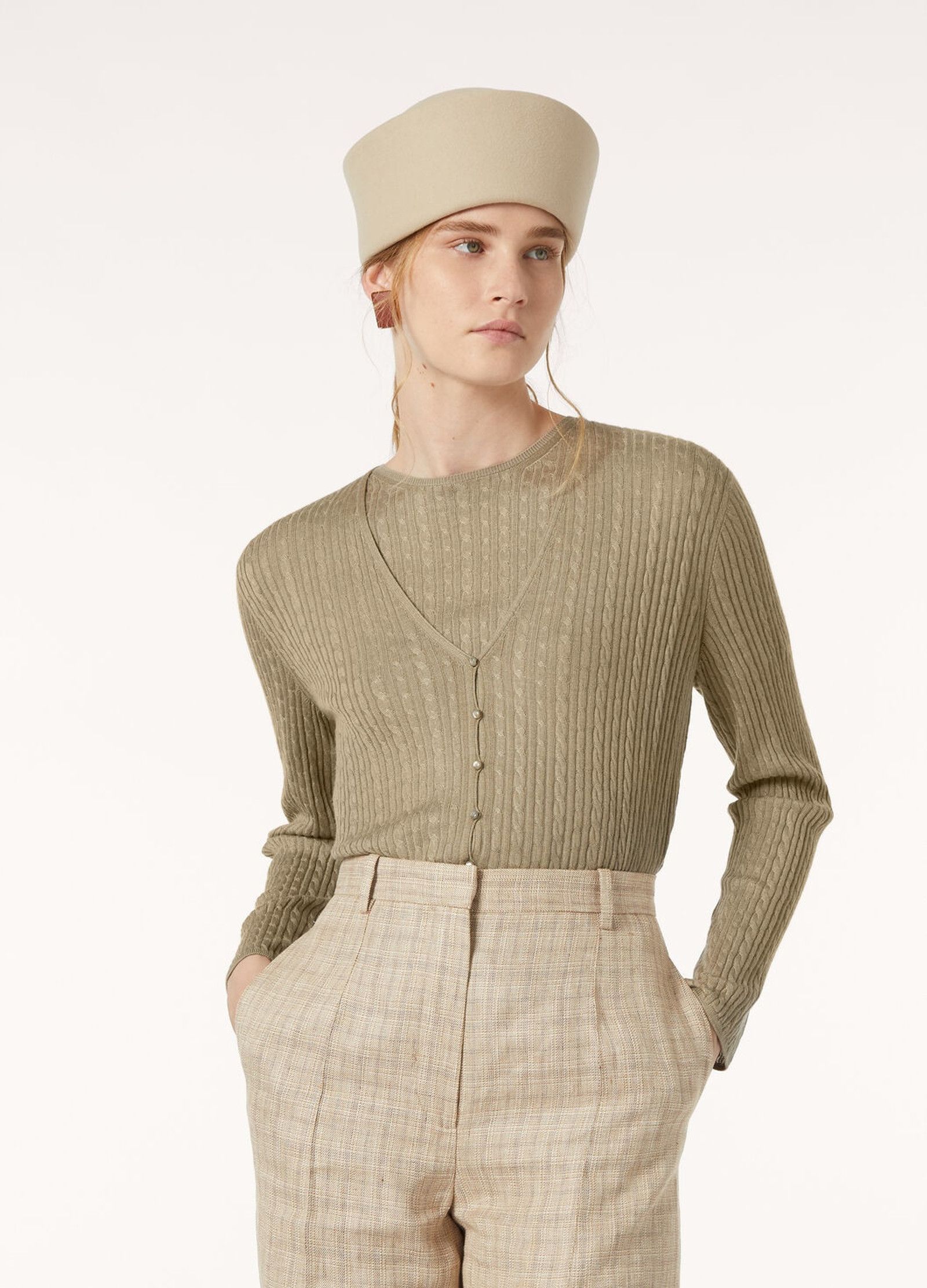 Loro Piana o1srvl11e0526 FAO2876 Rimella Cardigan in Beige Size XS / US 0-2 / IT 36-38 - 4 Thumbnail