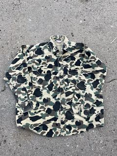 Vintage Rattlers Brand Camo Camoflage Button Down Shirt 80s Extra Large  Cotton