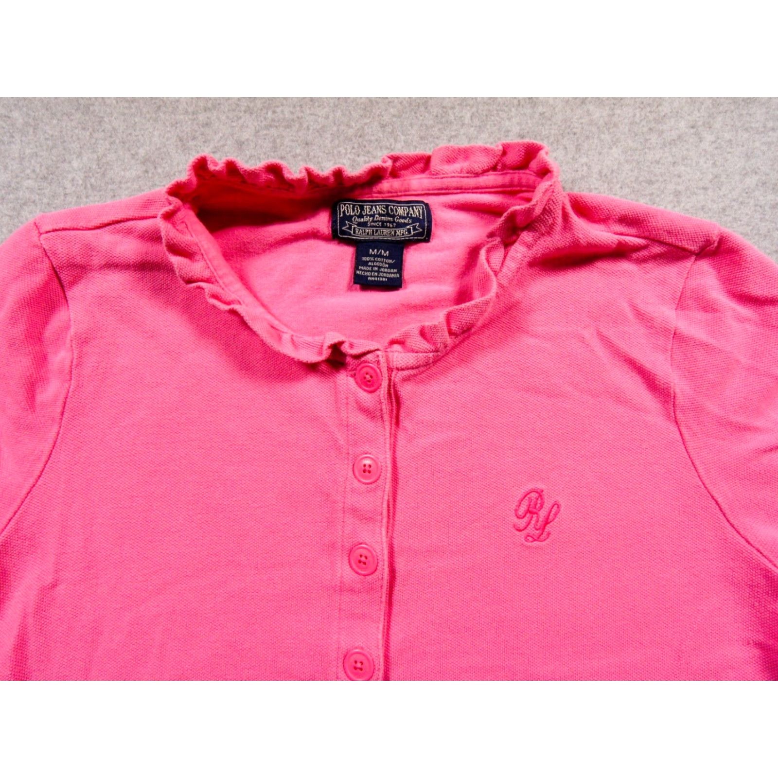 RLX Ralph Lauren Polo Jeans Ralph Lauren Shirt Womens Medium Pink Short Sleeve Ruffle Ladies Size M / US 6-8 / IT 42-44 - 2 Thumbnail