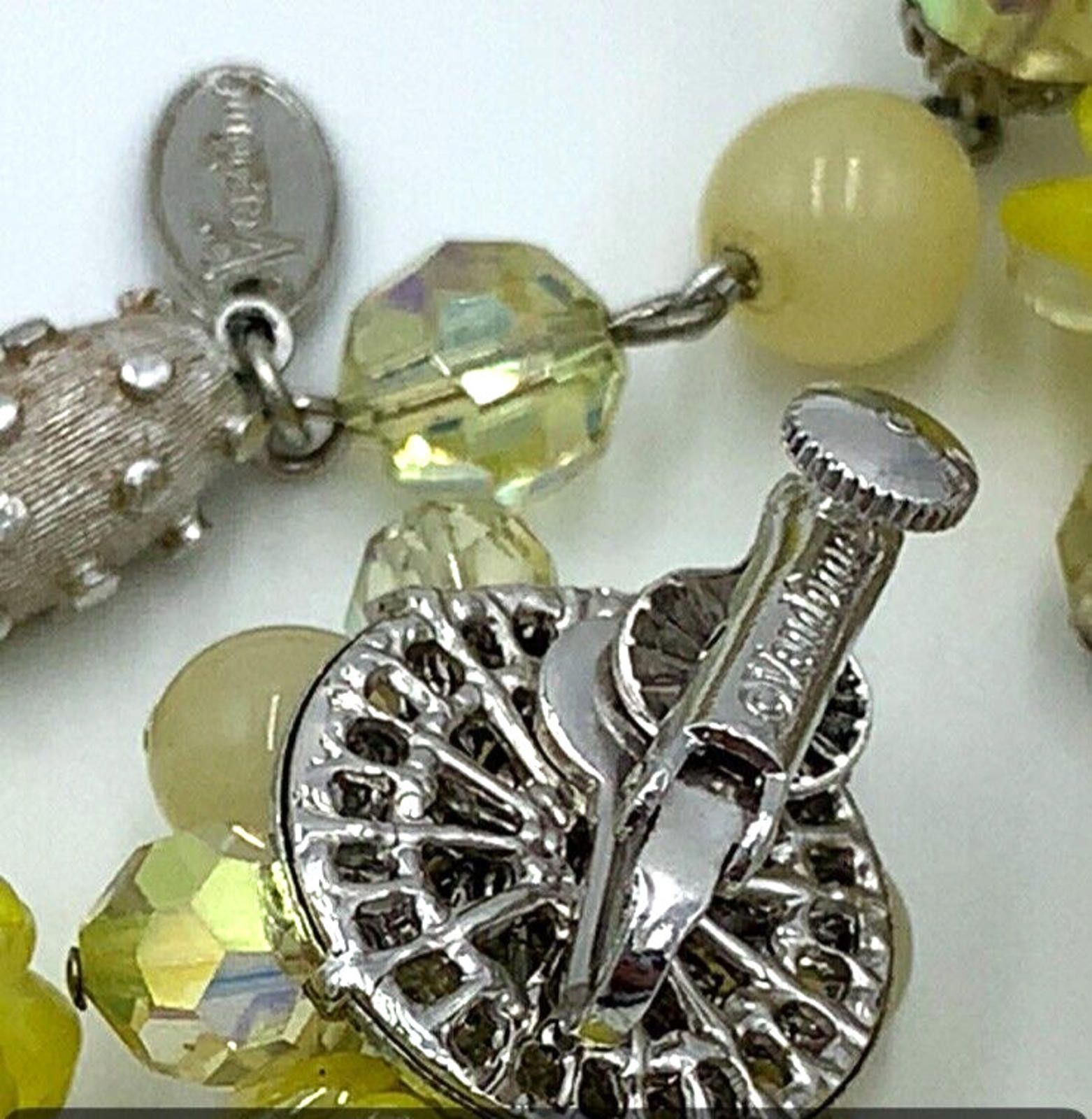 Other Vendome Yellow Glass Bead Cluster AB Necklace & Earrings Size ONE SIZE - 6 Thumbnail